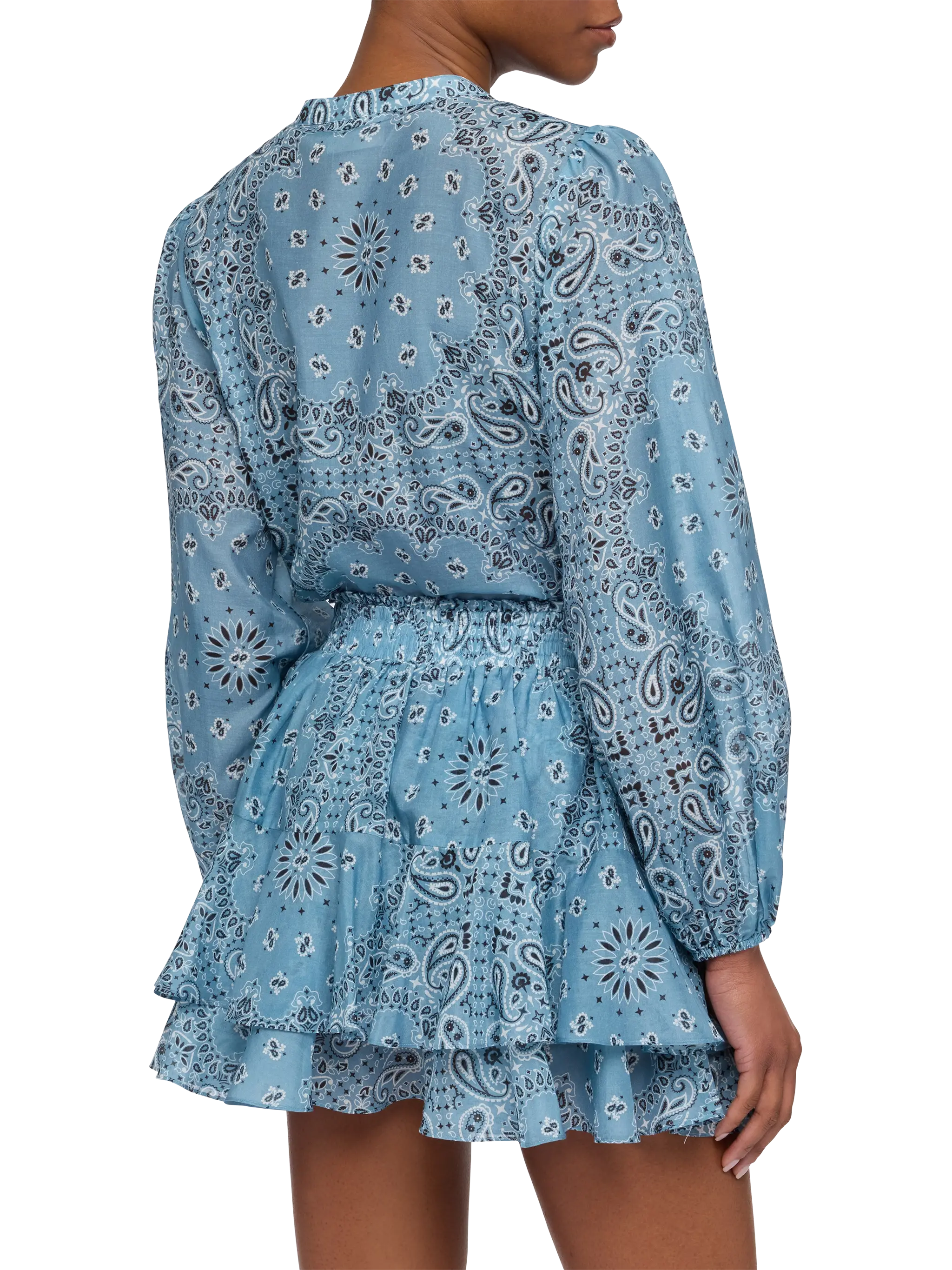 Harper blouse in lurex silk voile with bandana print - Image 3