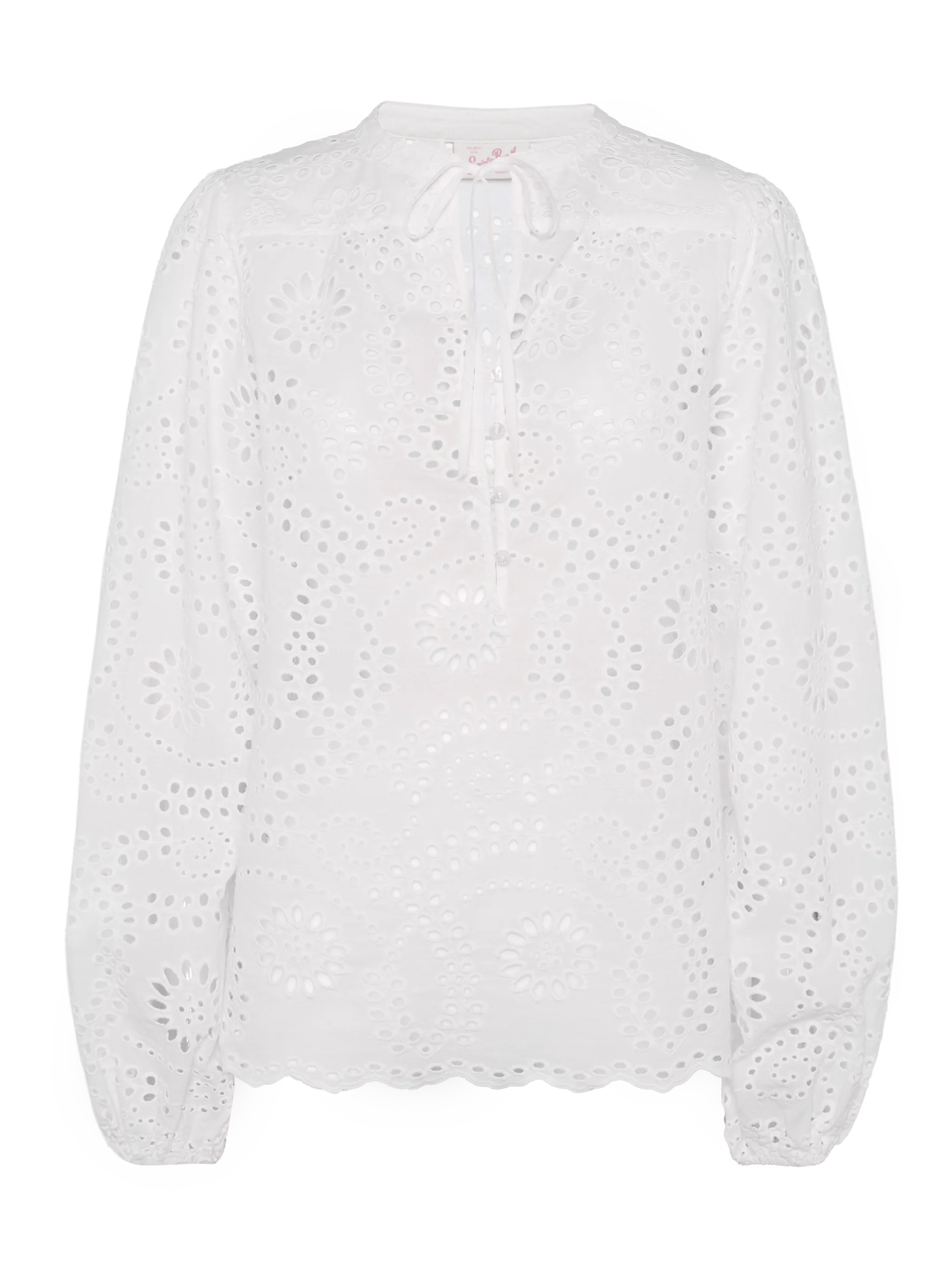 Harper silk voile blouse in white Sangallo lace - Image 5