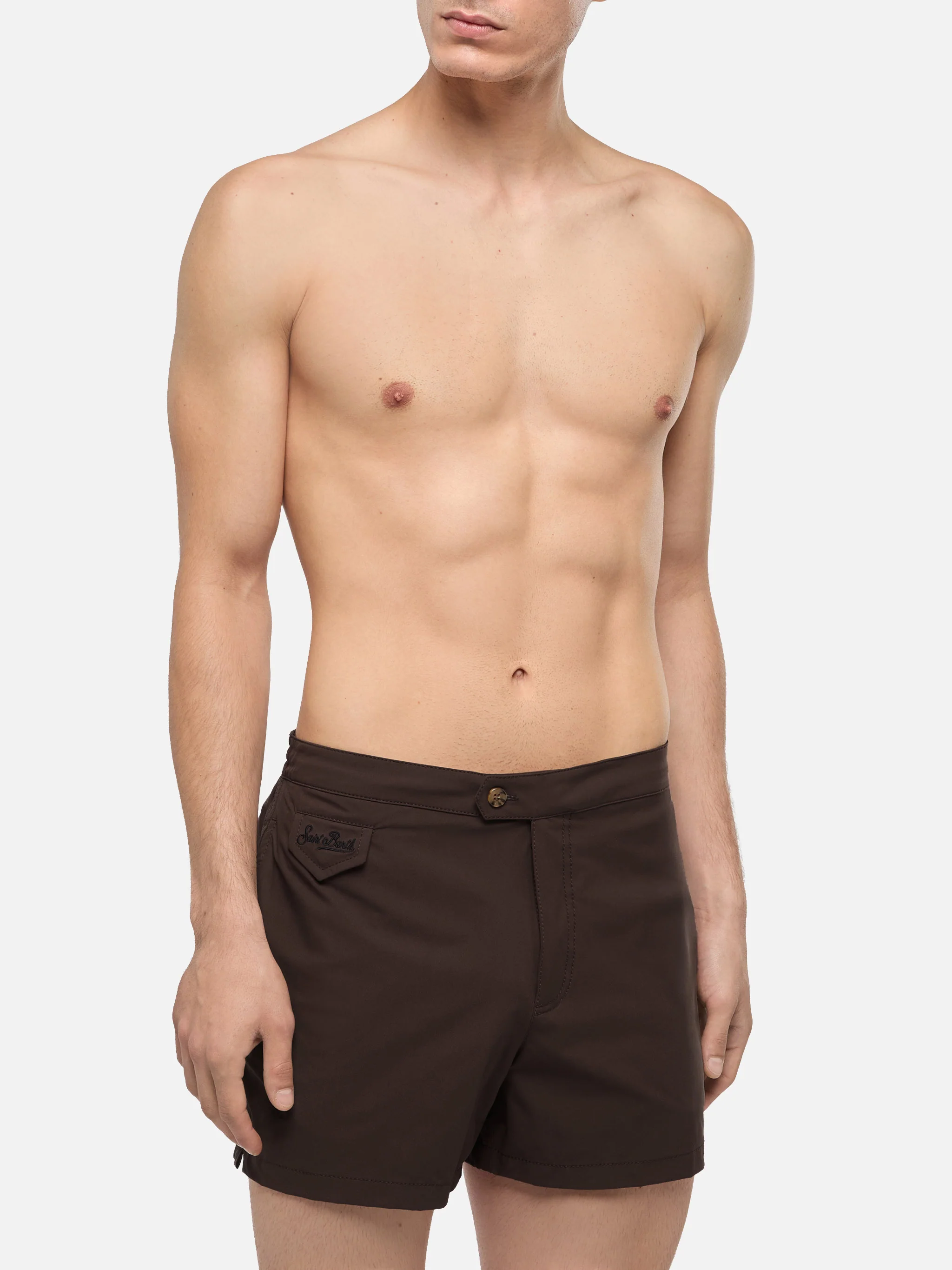 Harrys camel brown fitted cut swim shorts - Image 3