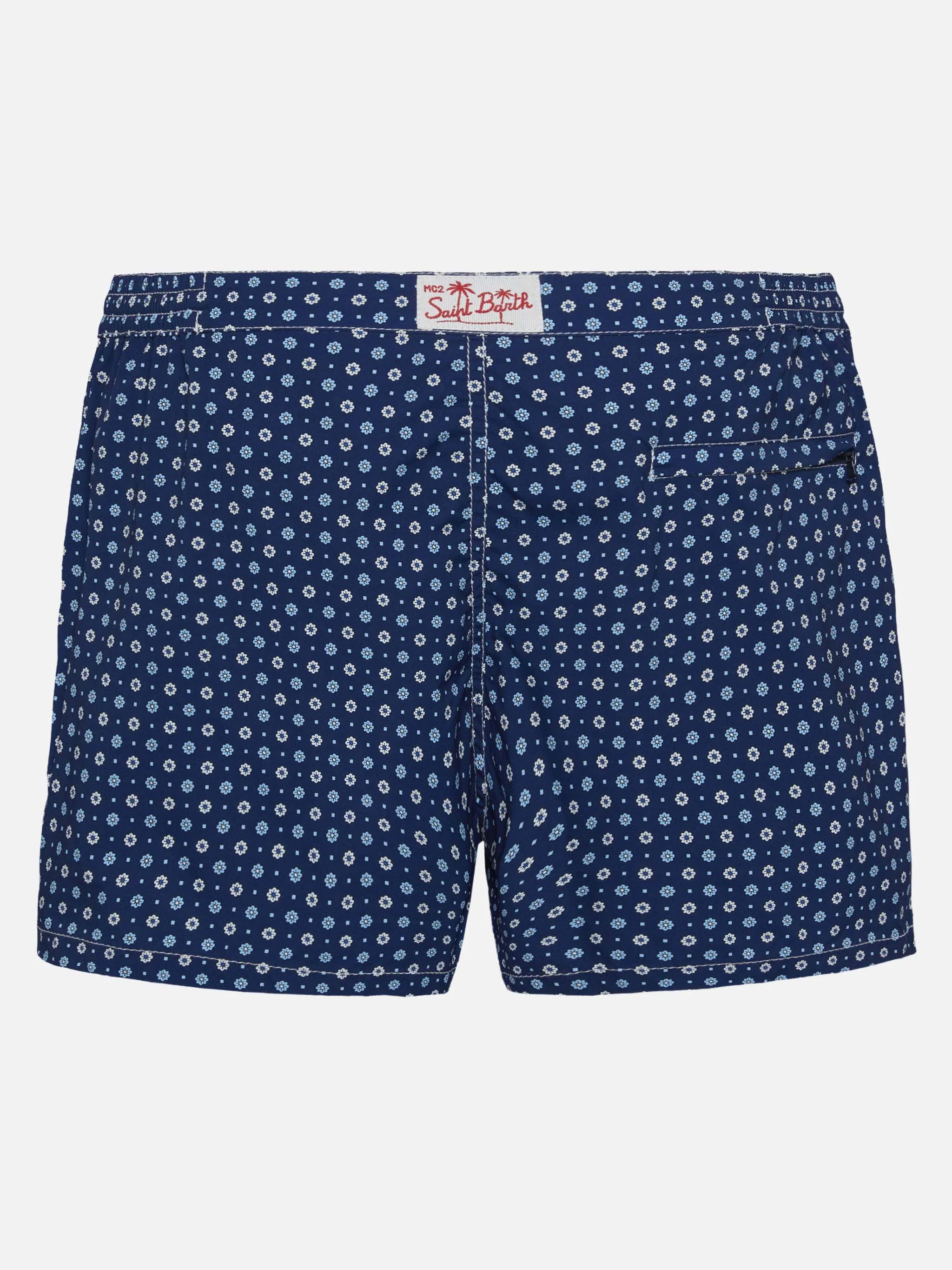 Harrys fitted cut swim shorts with flower tie print - Image 2