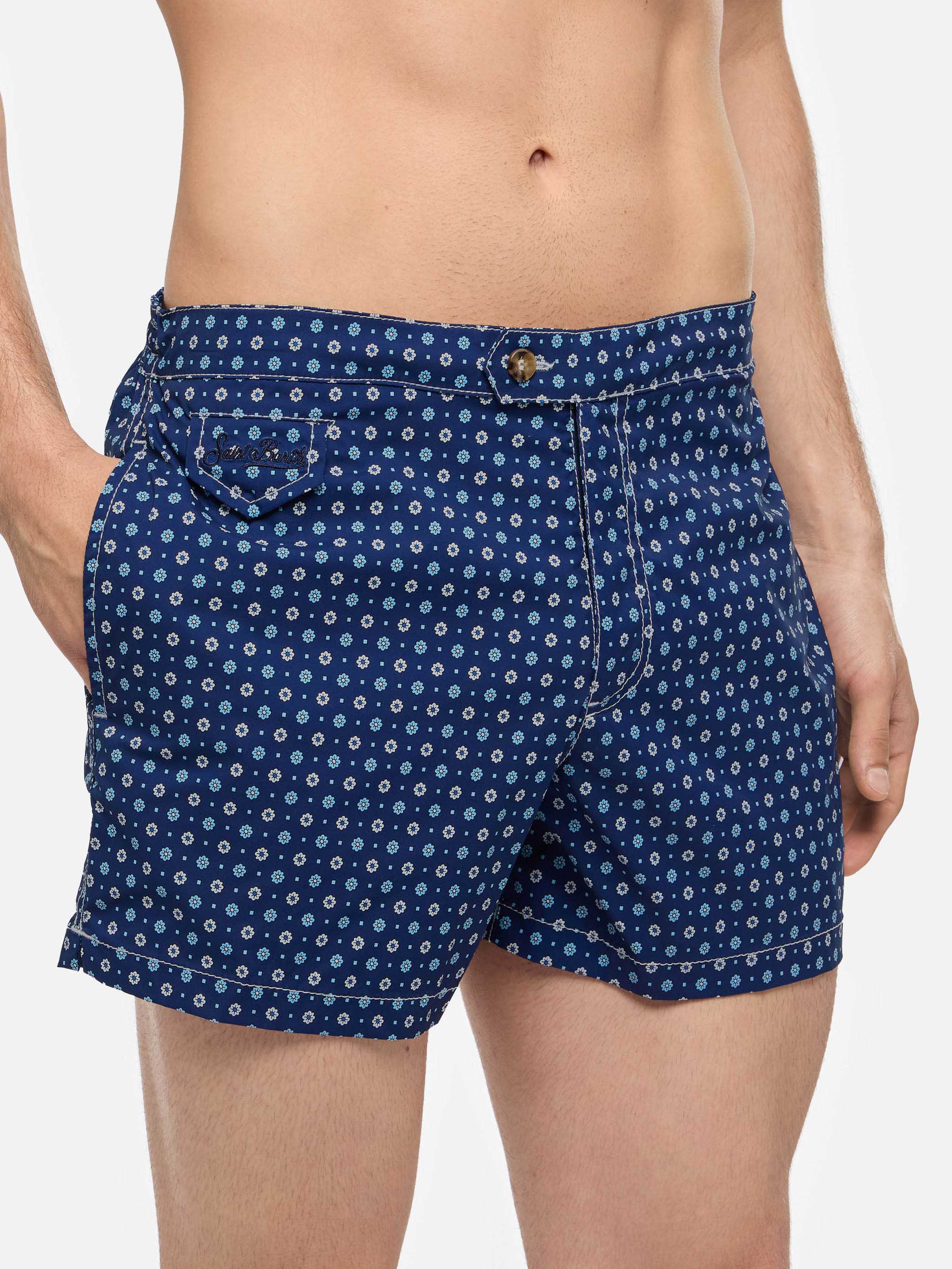 Harrys fitted cut swim shorts with flower tie print - Image 4