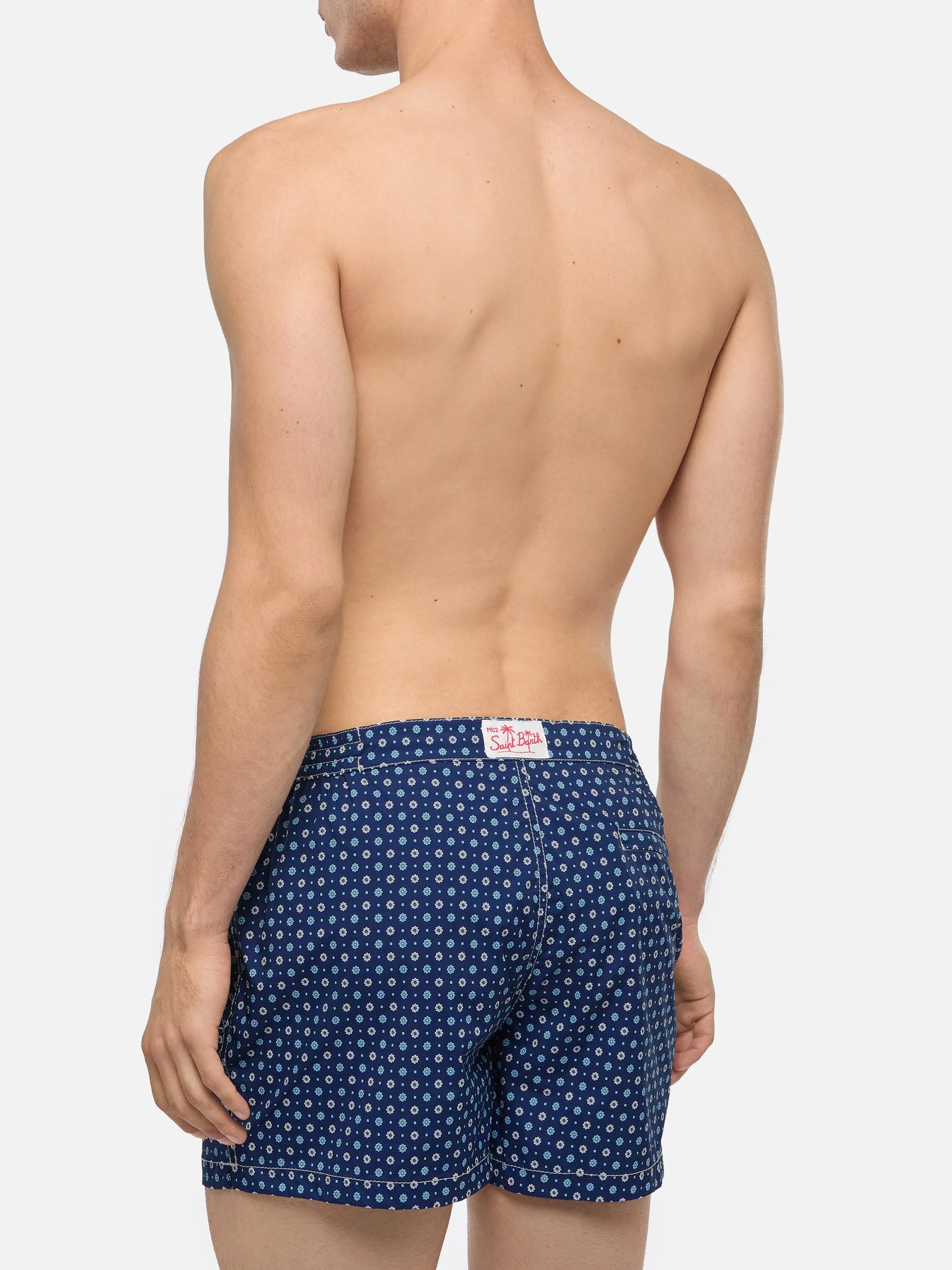 Harrys fitted cut swim shorts with flower tie print - Image 5