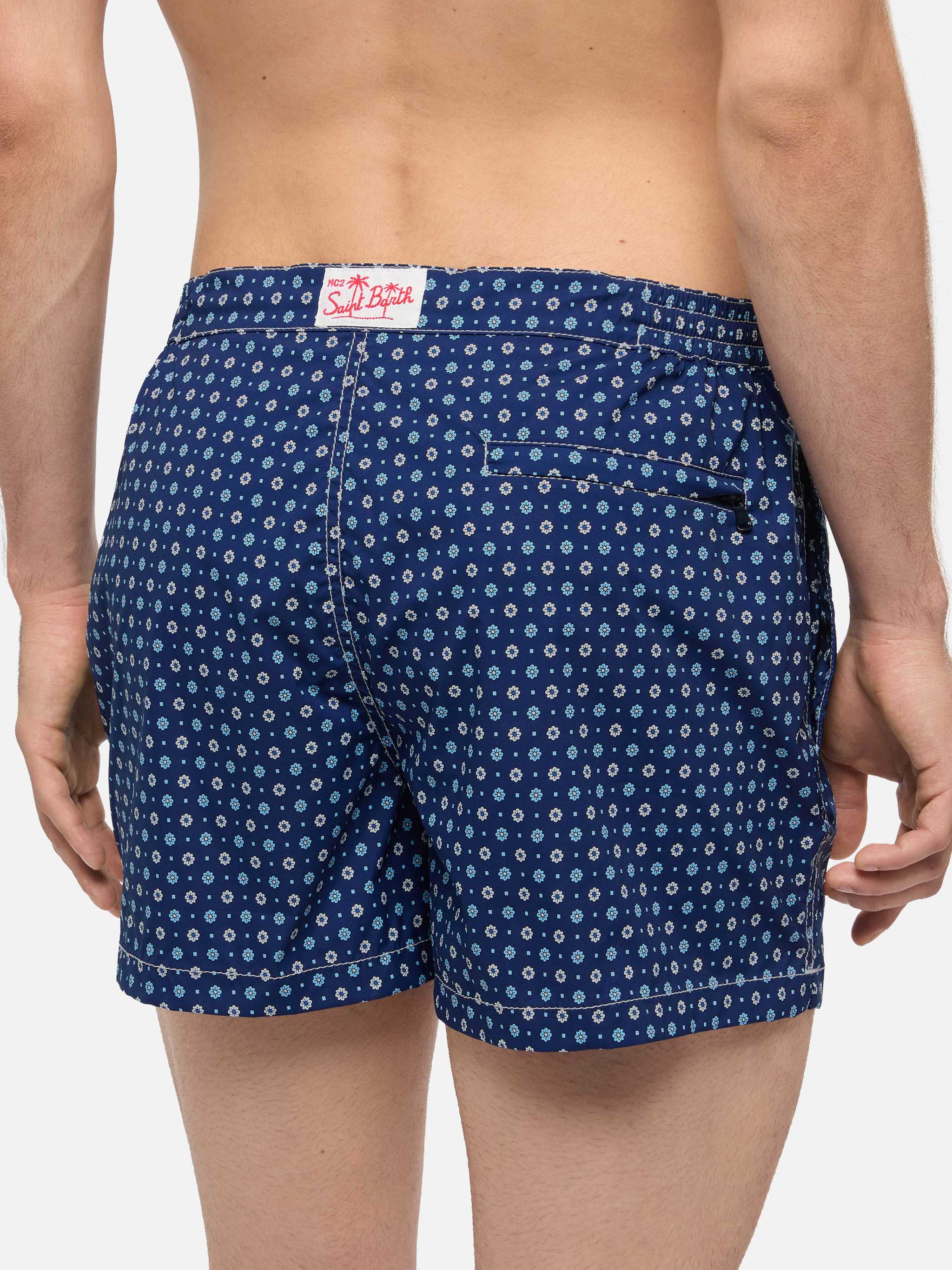 Harrys fitted cut swim shorts with flower tie print - Image 6