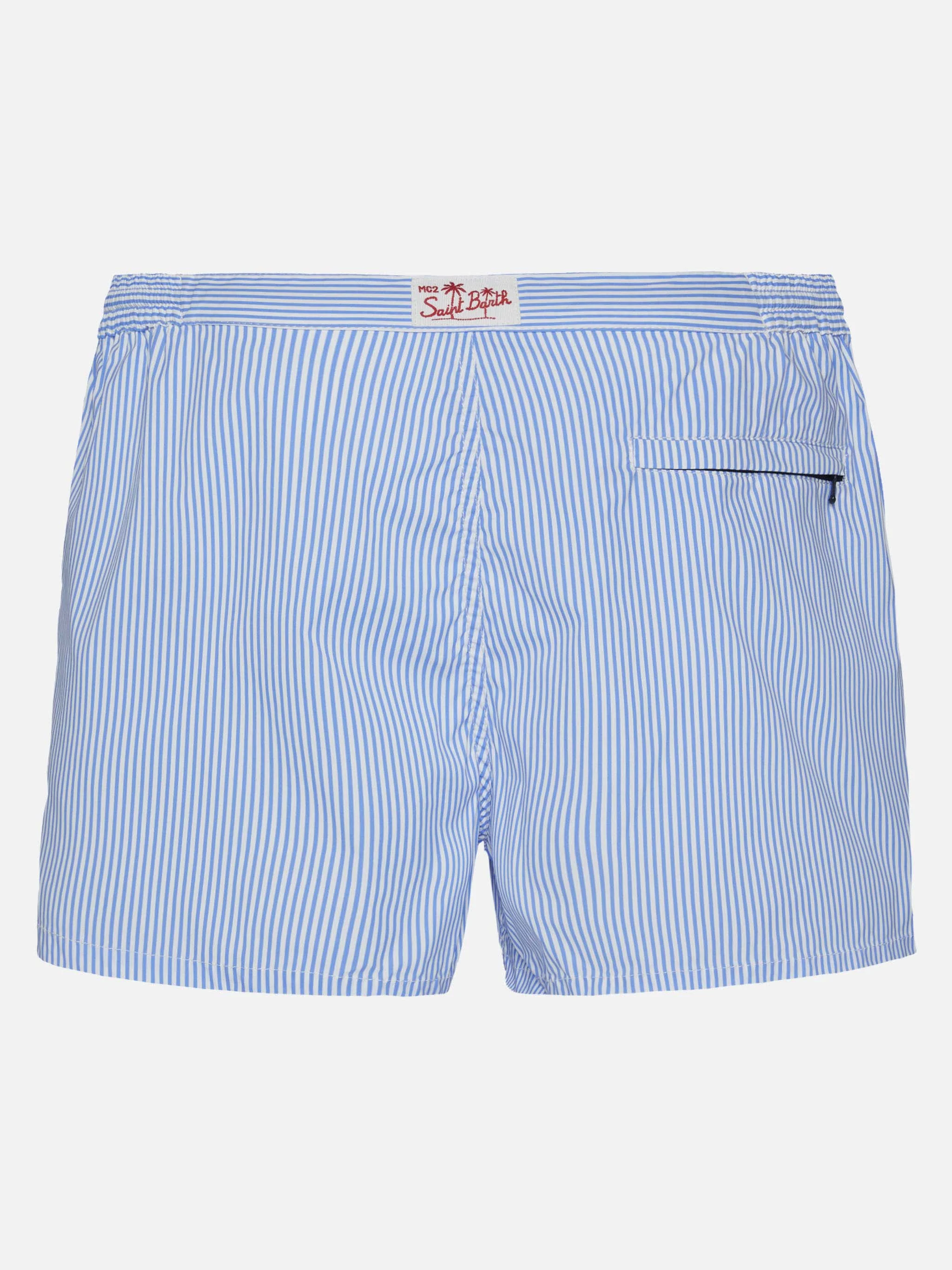 Harrys fitted cut swim shorts with striped print - Image 2