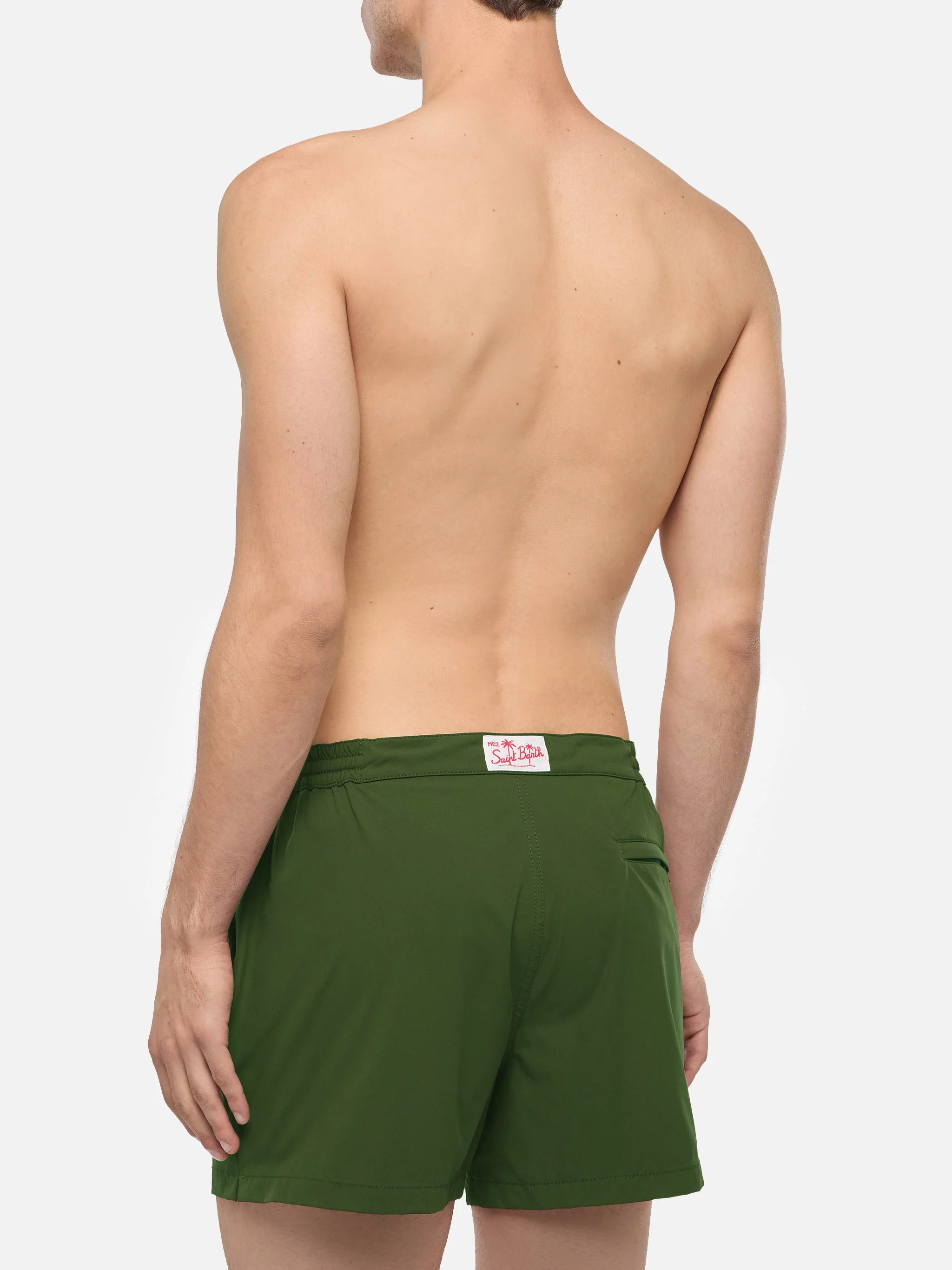 Harrys military green fitted cut swim shorts - Image 4