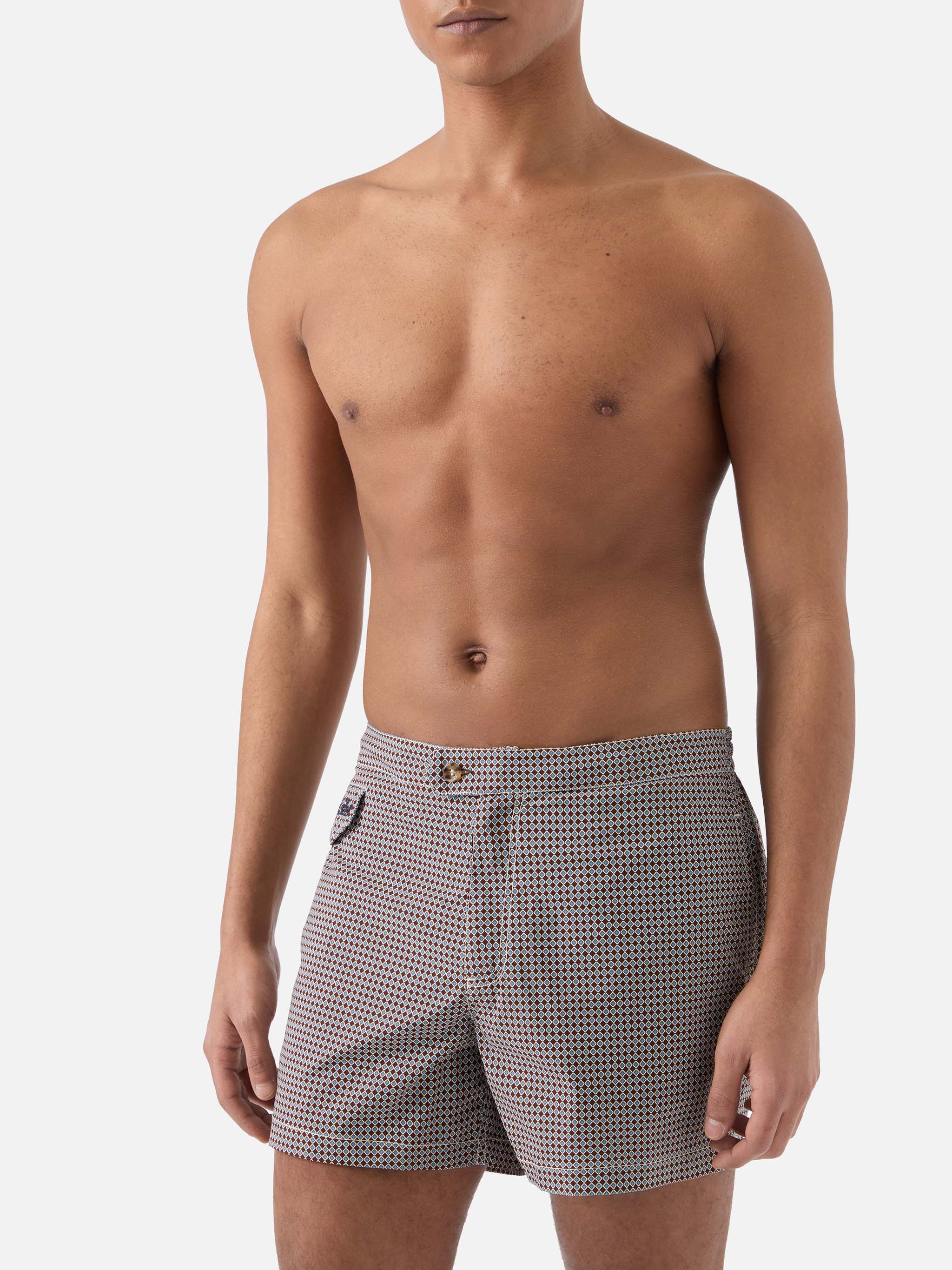 Harrys swim shorts with geometric print in brown - Image 3
