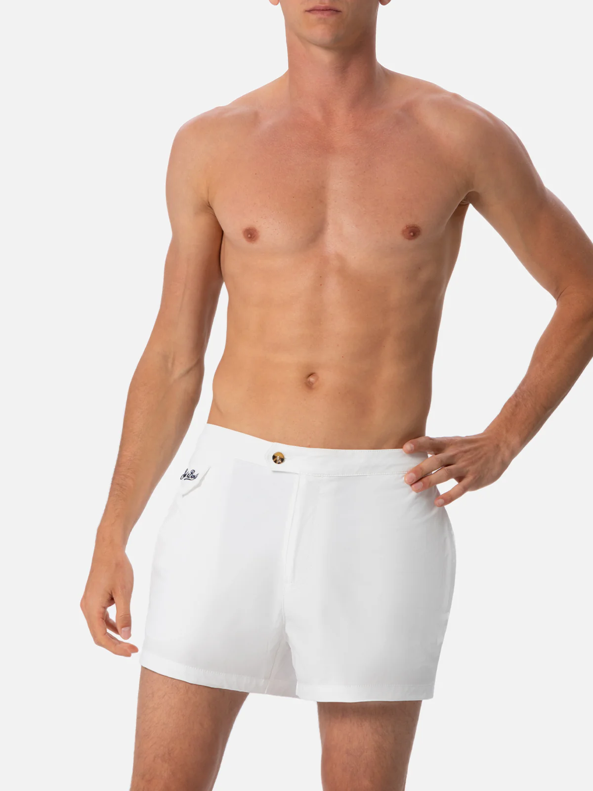 Harrys white fitted cut swim shorts - Image 4