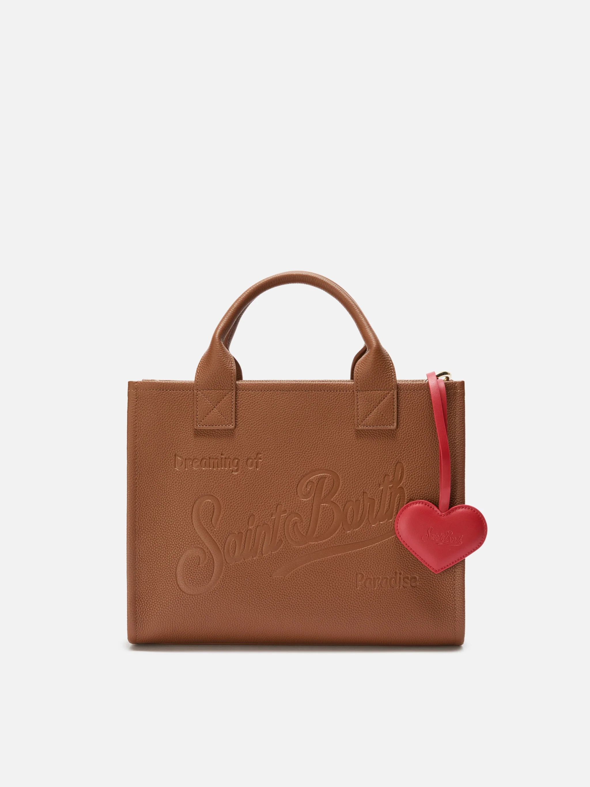 Heart Bag Charm in red leather - Image 2
