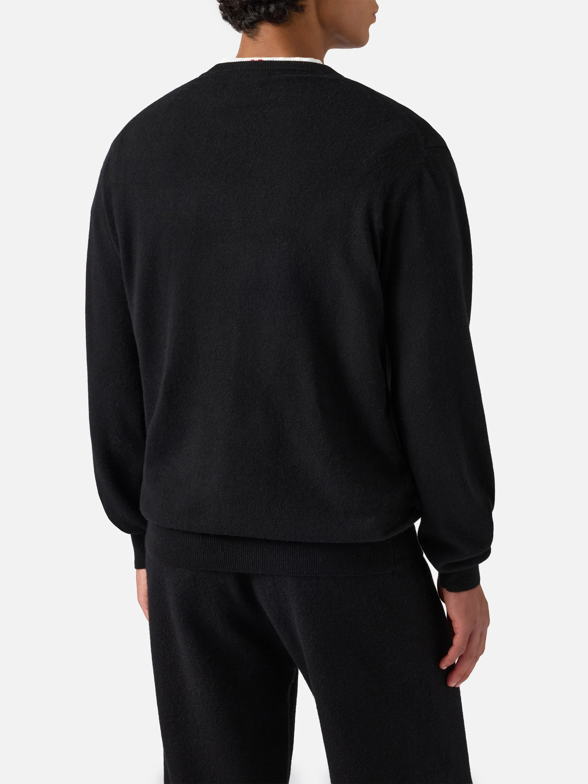 Heron Light crewneck in black with Yuppies jacquard and embroidery | YUPPIES SPECIAL EDITION - Image 3