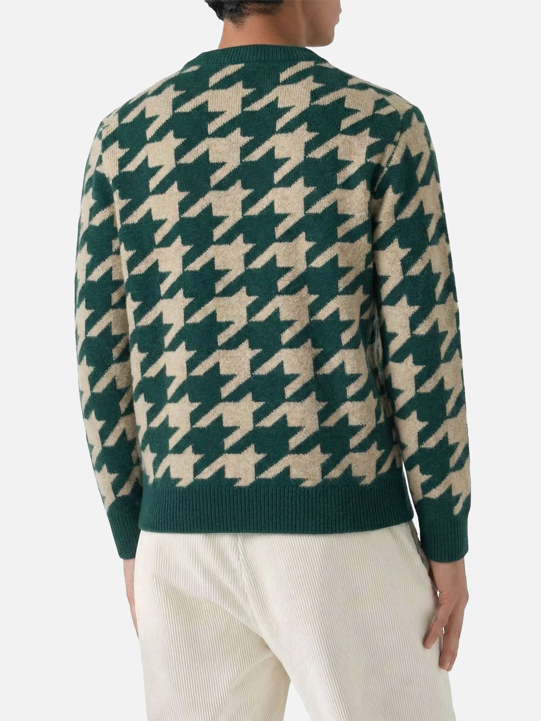 Heron P green sweater with Snoopy jacquard knit | SNOOPY – PEANUTS™ SPECIAL EDITION - Image 2