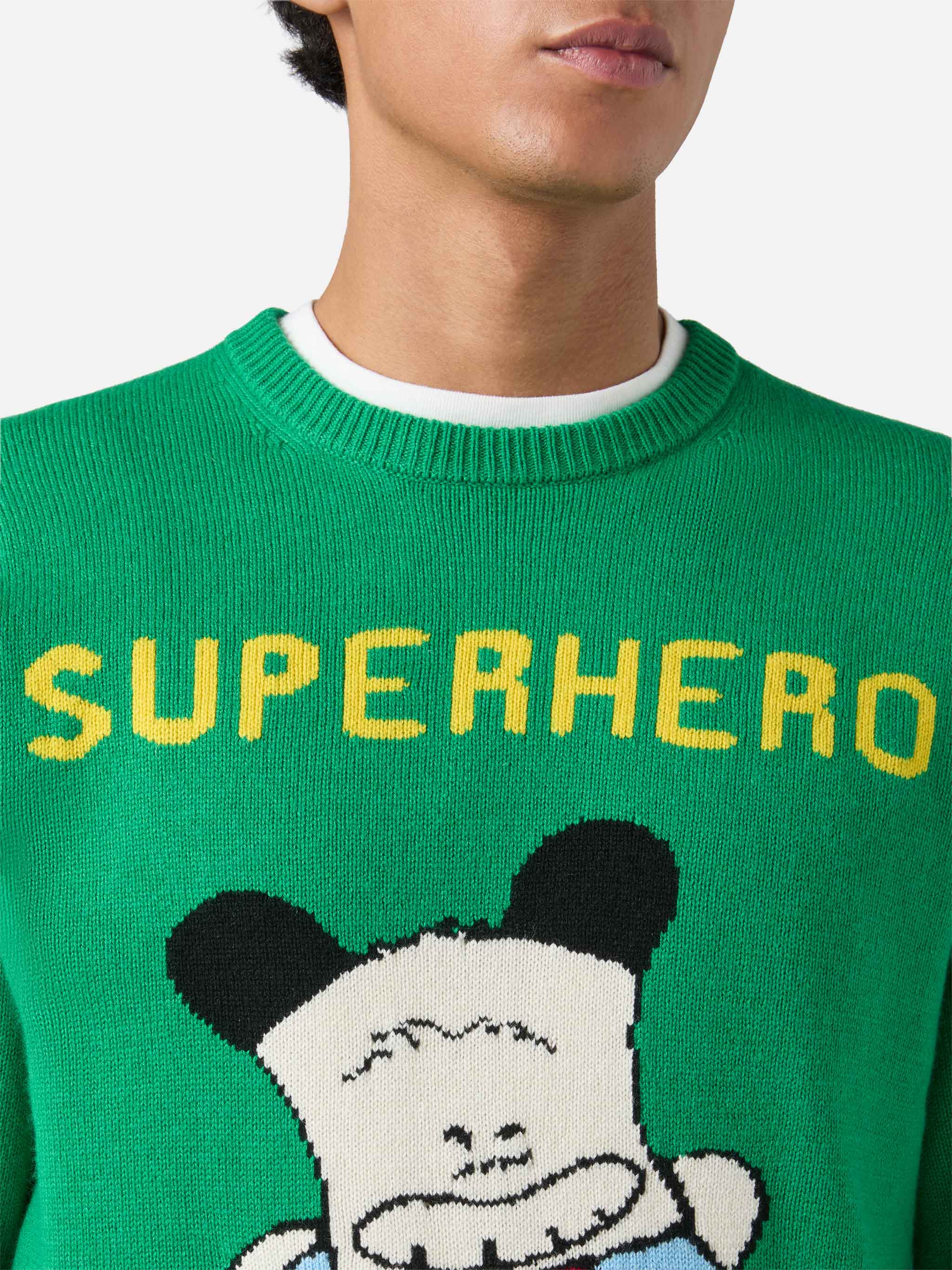 Heron sweater in green with Hello Spank jacquard | HELLO SPANK SPECIAL EDITION - Image 2