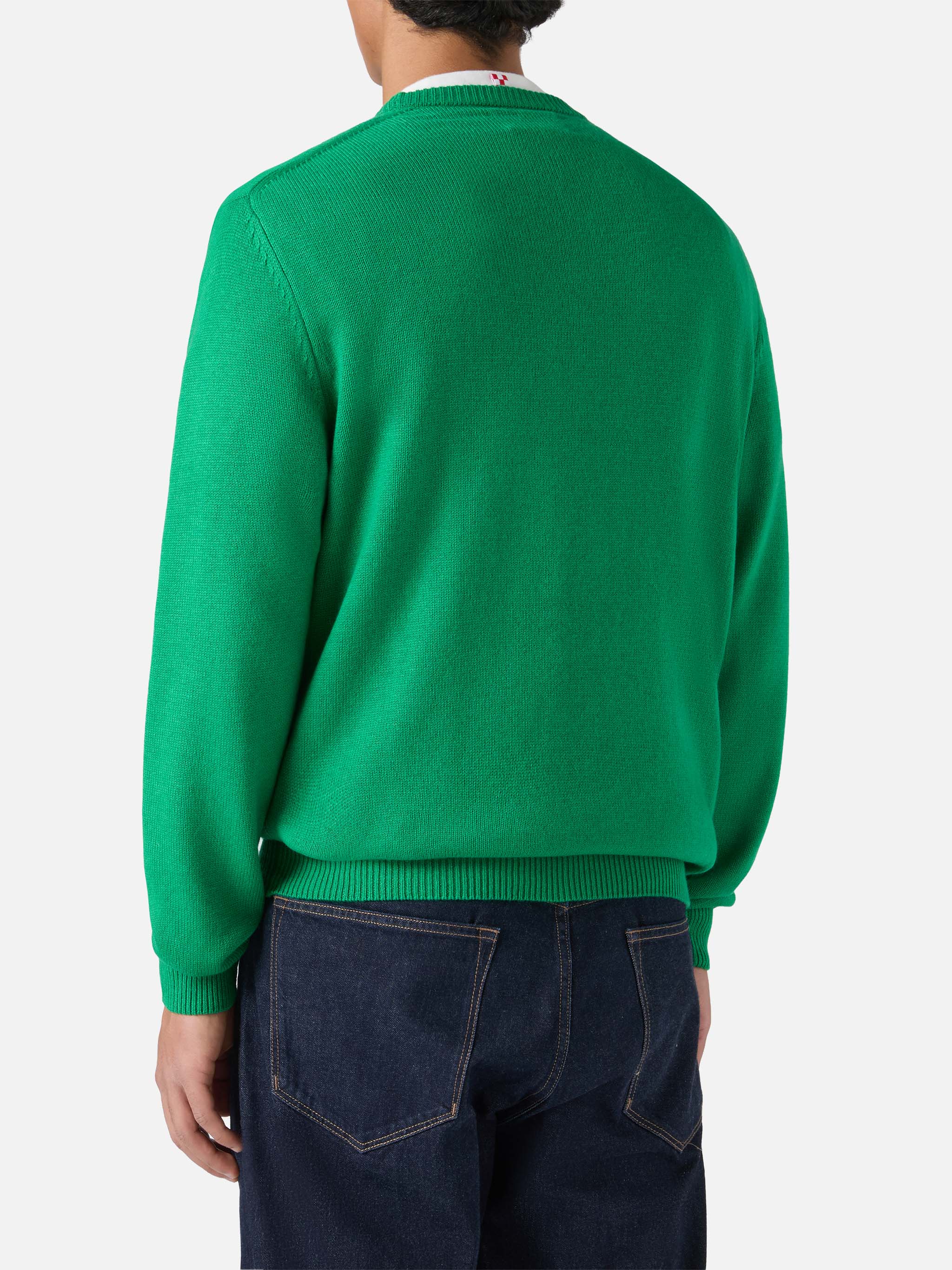 Heron sweater in green with Hello Spank jacquard | HELLO SPANK SPECIAL EDITION - Image 3