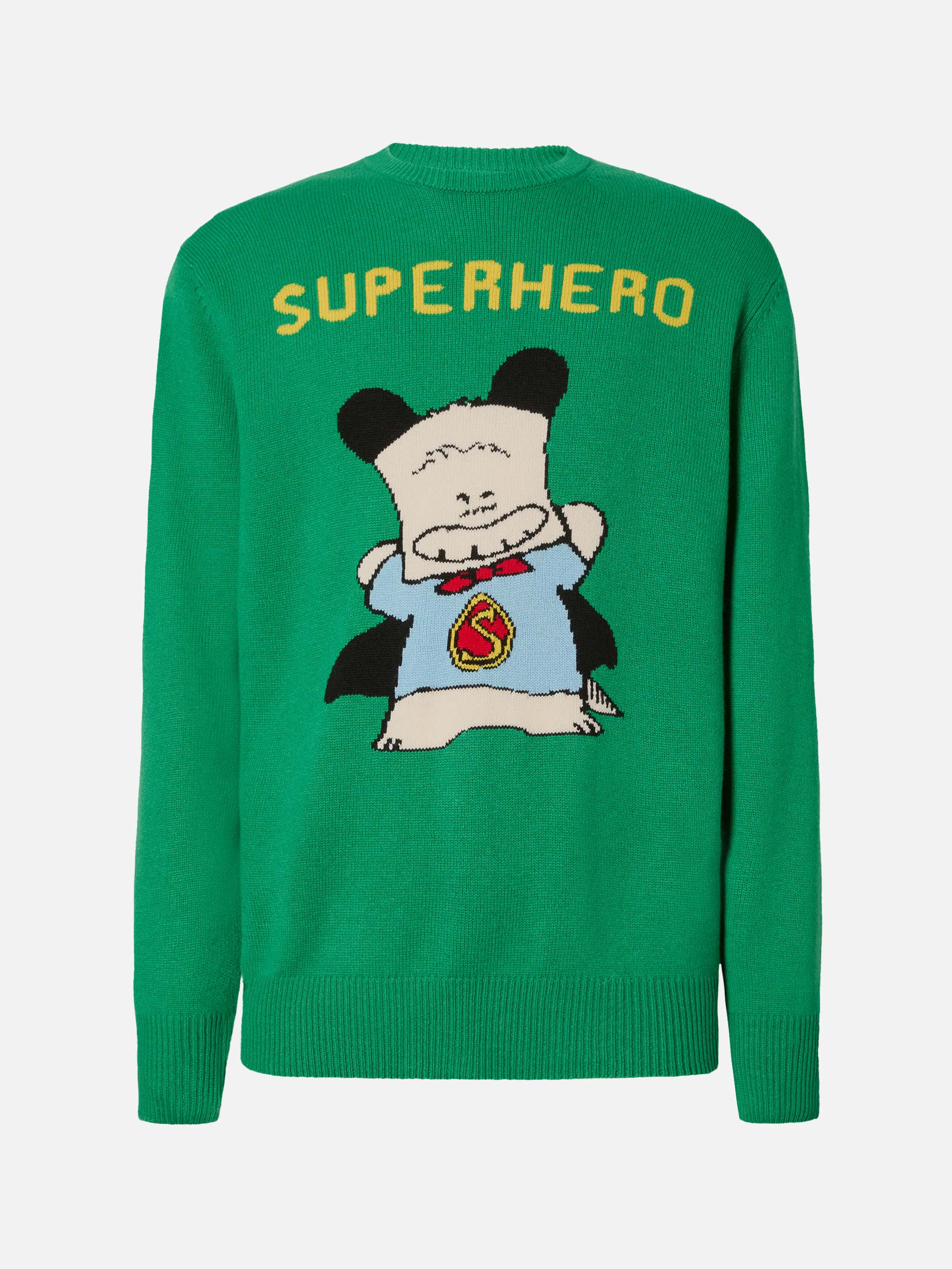 Heron sweater in green with Hello Spank jacquard | HELLO SPANK SPECIAL EDITION - Image 5