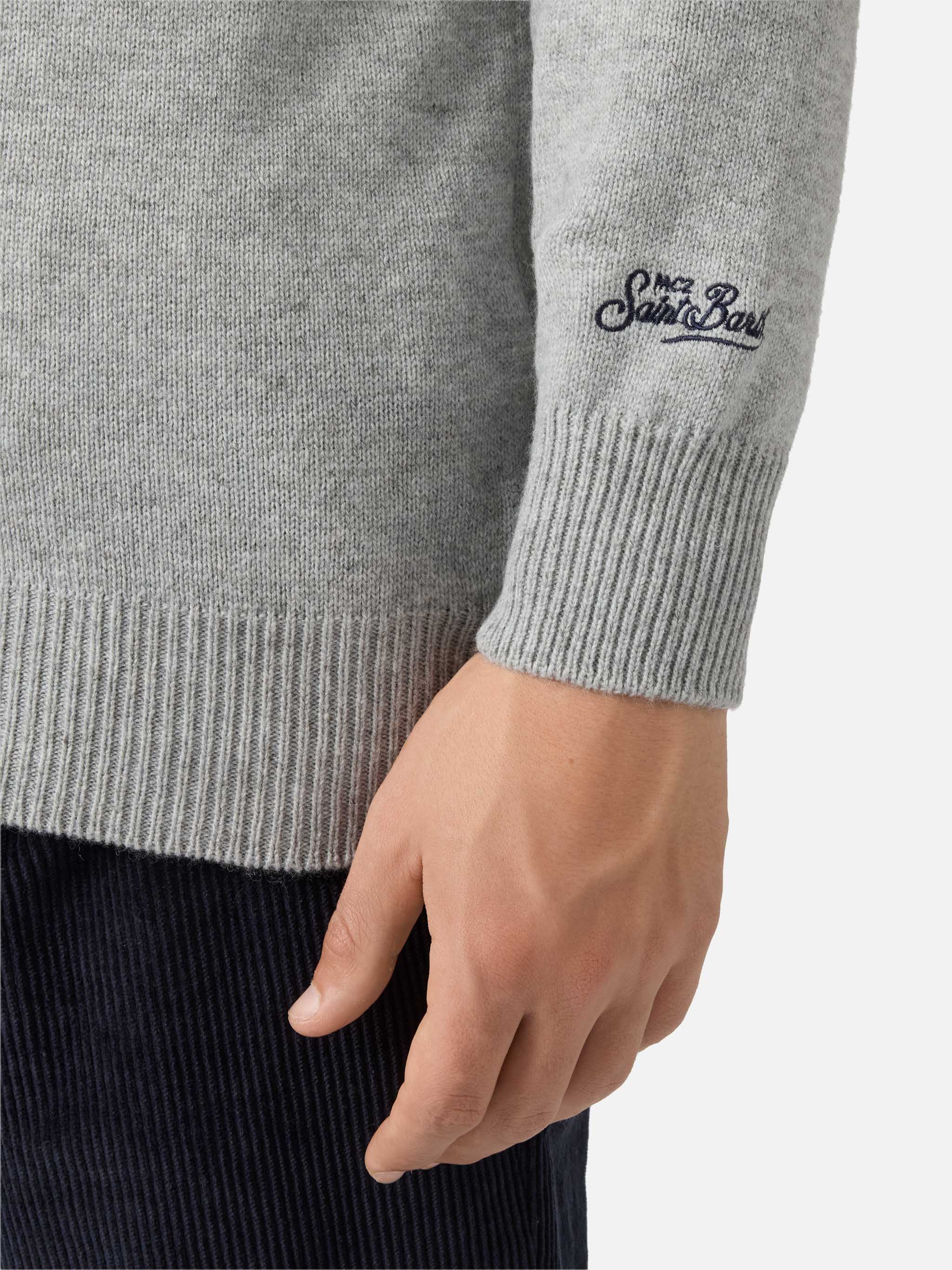 Heron crewneck in grey with St. Moritz jacquard and patch | ST. MORITZ TOP OF THE WORLD SPECIAL EDITION - Image 2