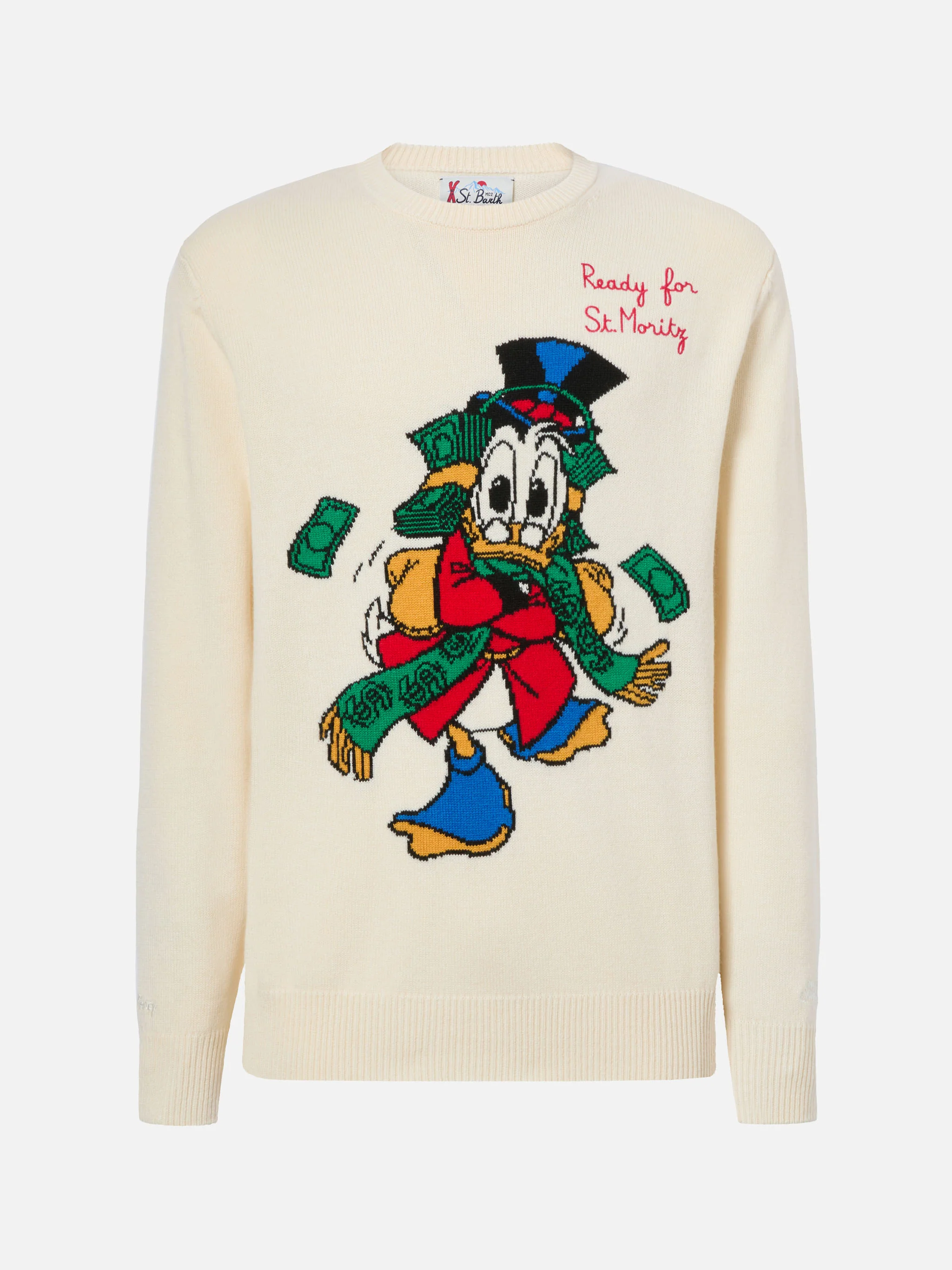 Heron crewneck in white with Uncle Scrooge jacquard | DISNEY SPECIAL EDITION - Image 5