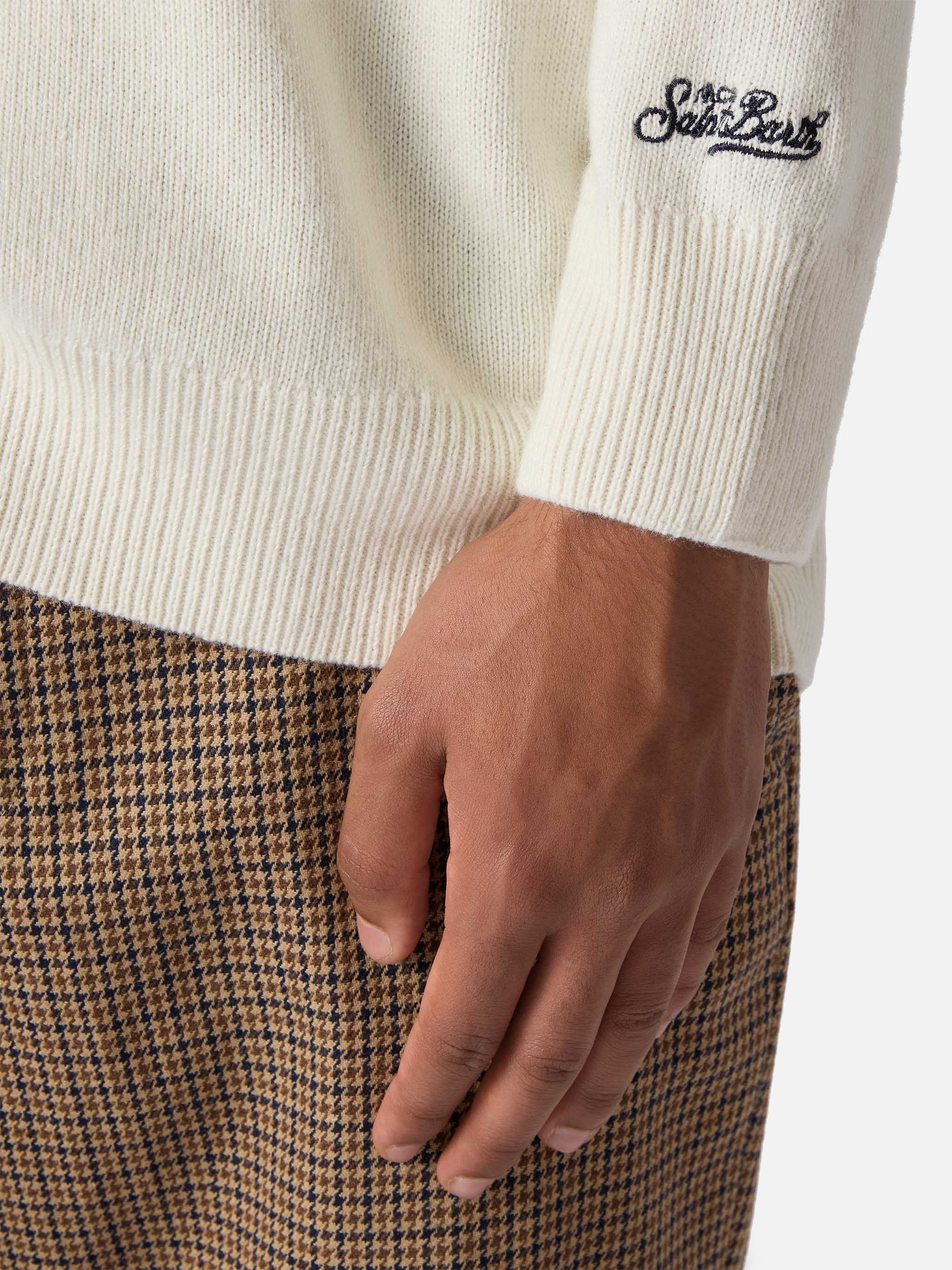 Heron crewneck in white with Vacanze di Natale jacquard | VACANZE DI NATALE SPECIAL EDITION - Image 4