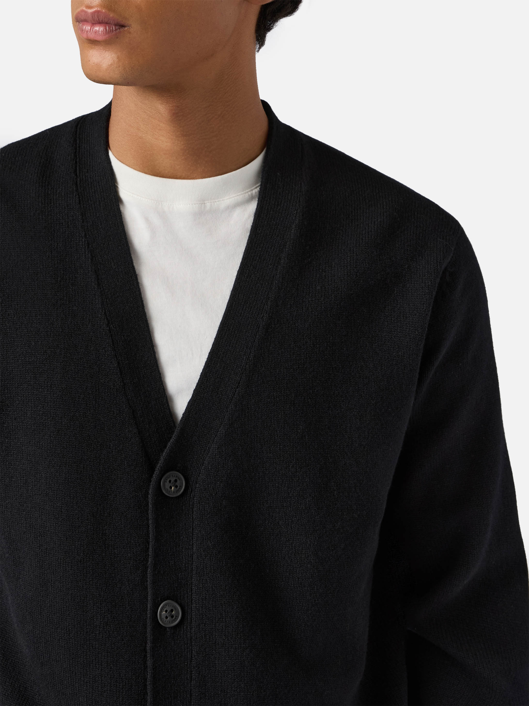 Herrison pure-wool cardigan in black - Image 2