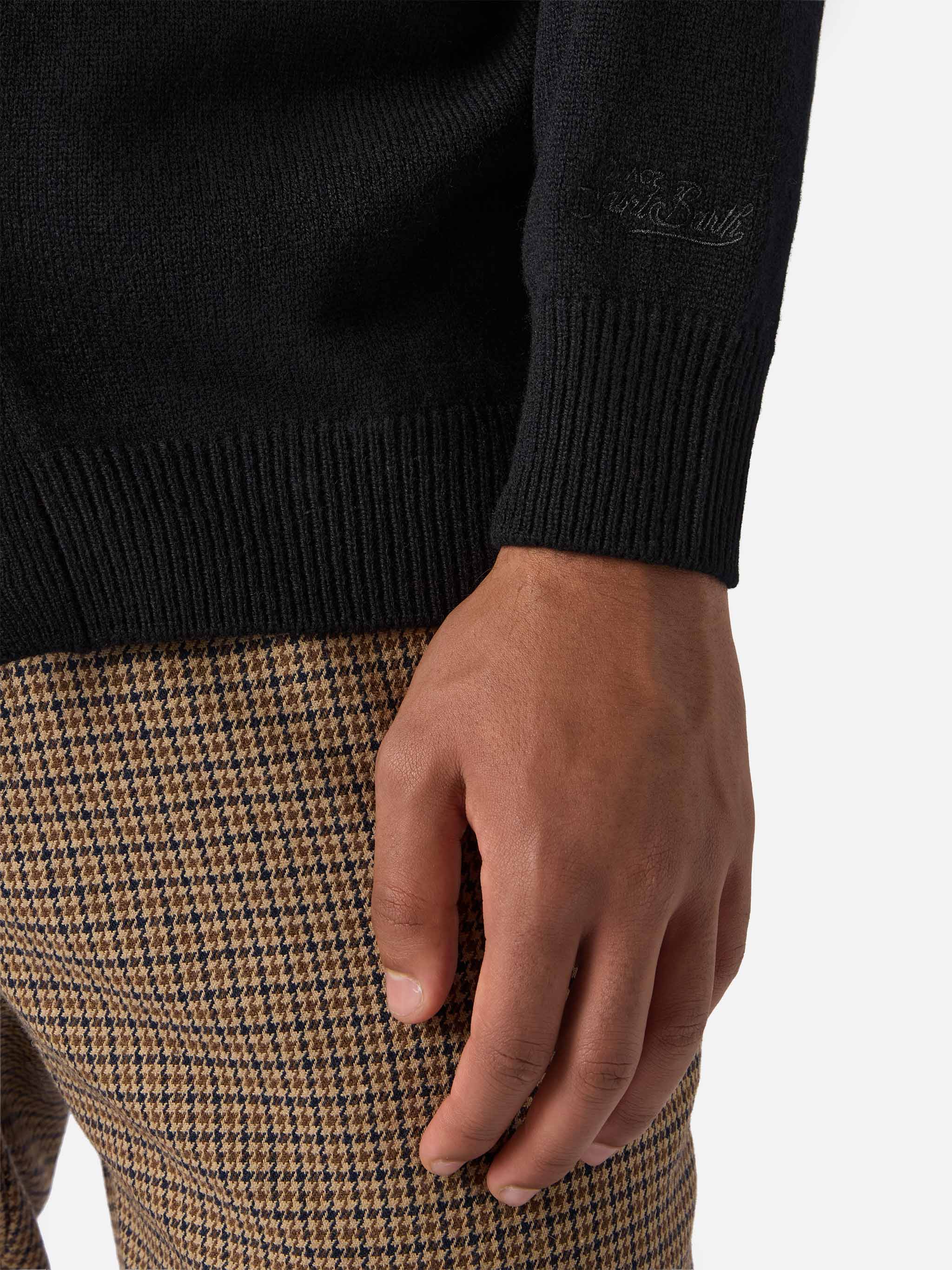 Herrison pure-wool cardigan in black - Image 4