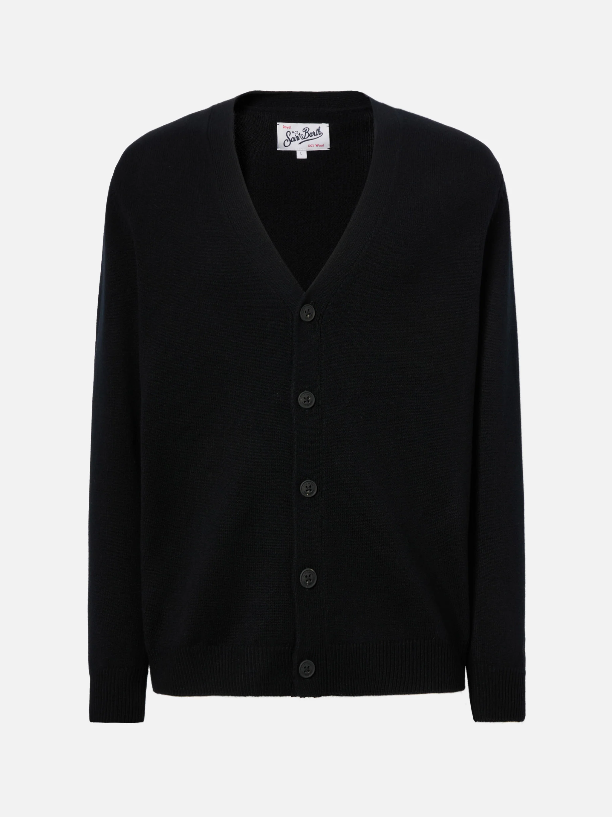 Herrison pure-wool cardigan in black - Image 5
