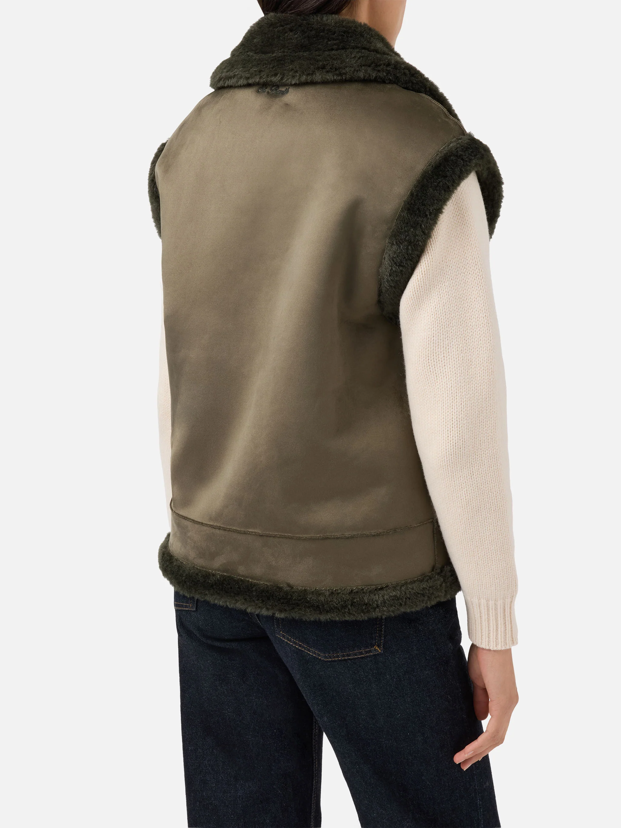 Hesketh faux-shearling gilet with western embroidery - Image 4