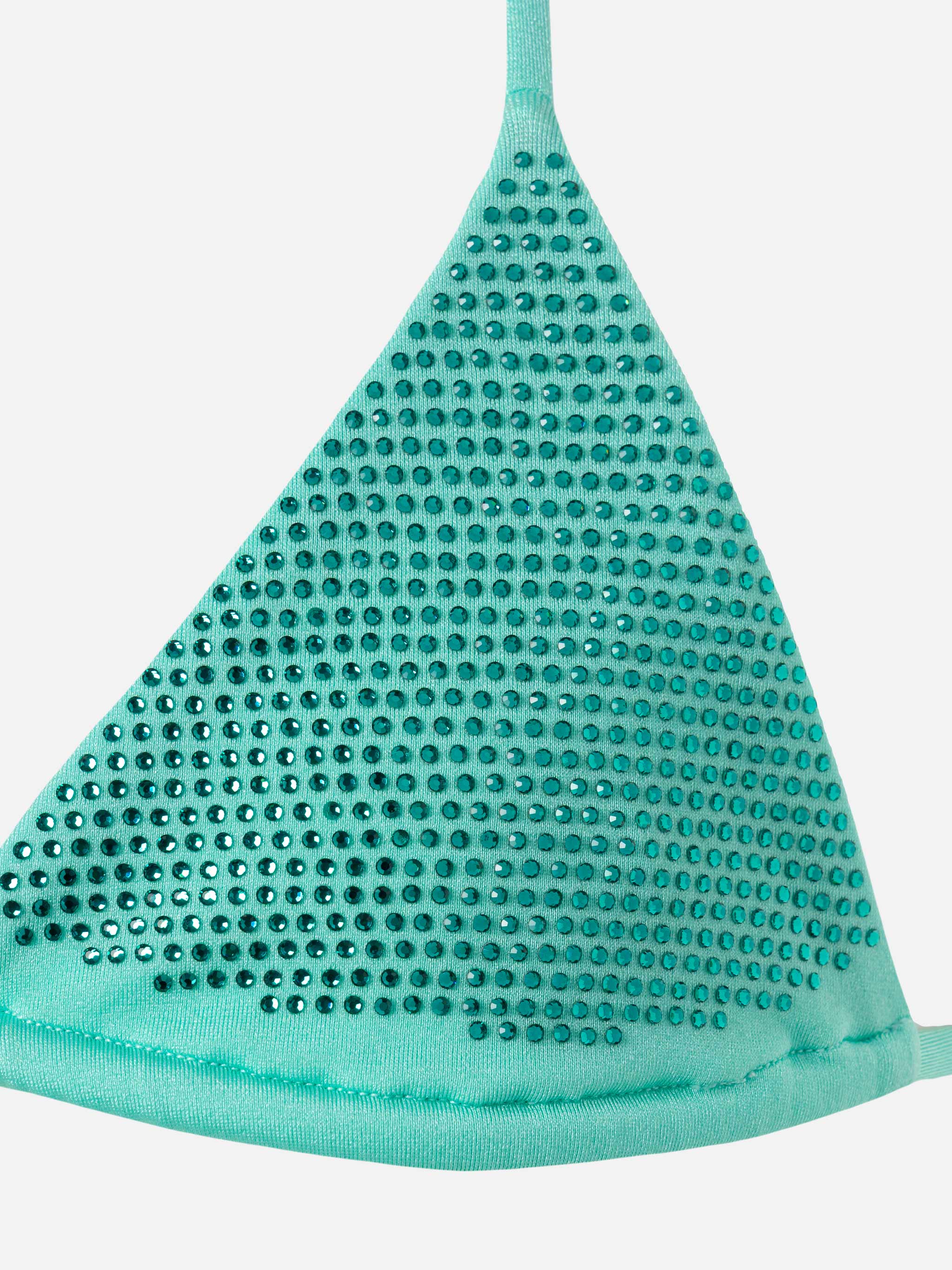 Holly water green classic triangle bikini with rhinestones - Image 3