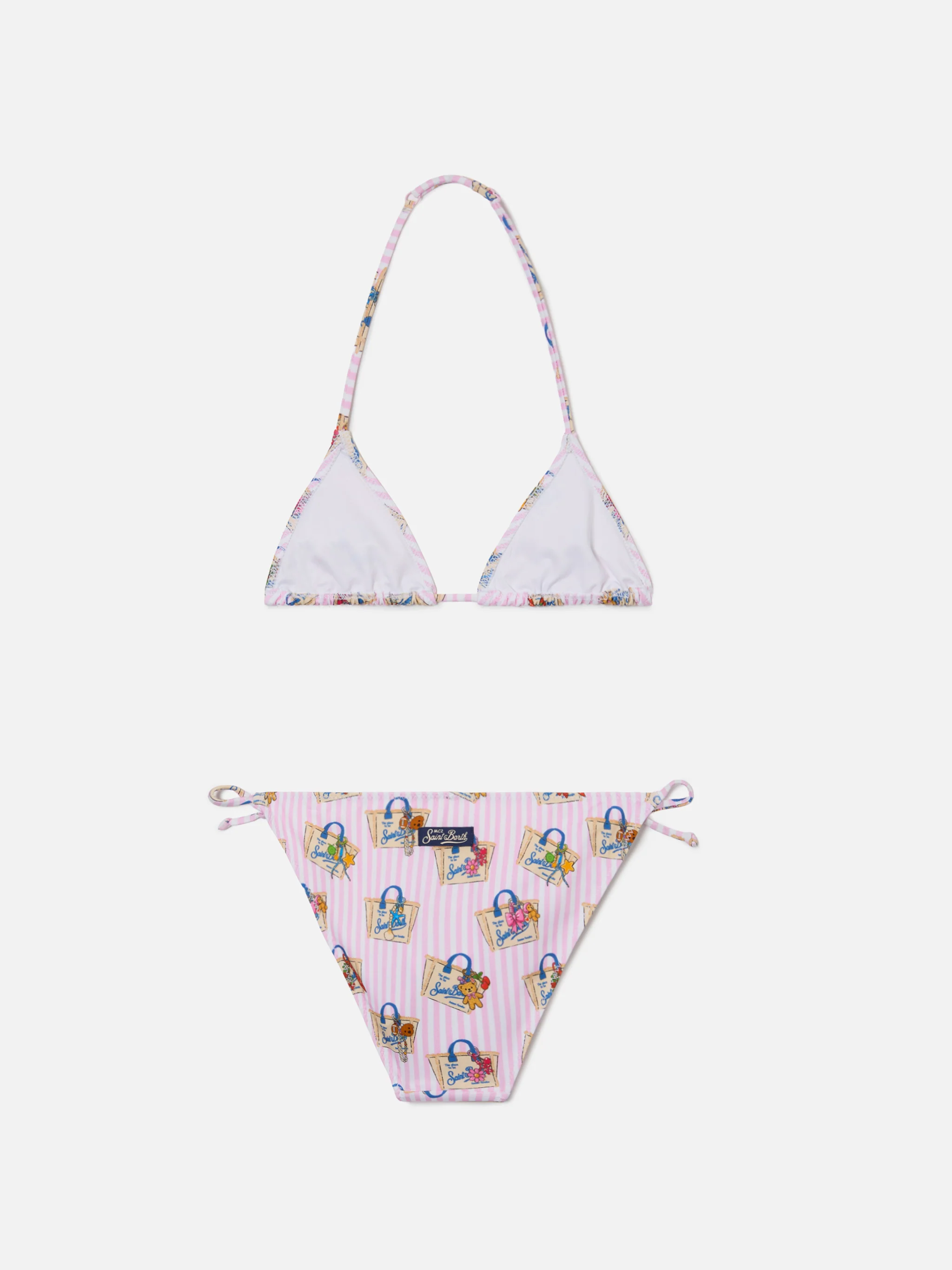 Holly white and pink striped funny print bikini - Image 2