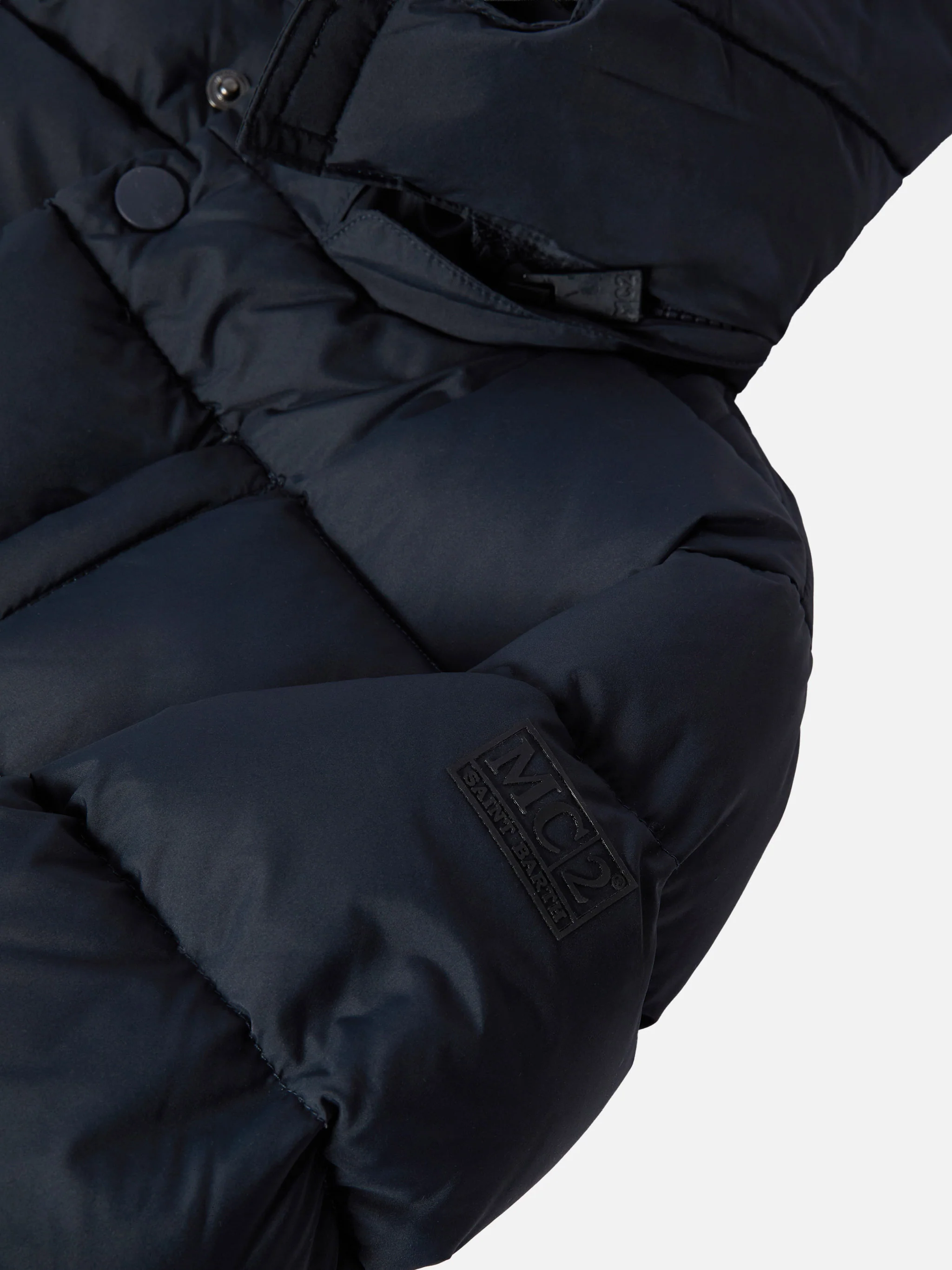 Hooded down padded jacket Young in navy blue - Image 4