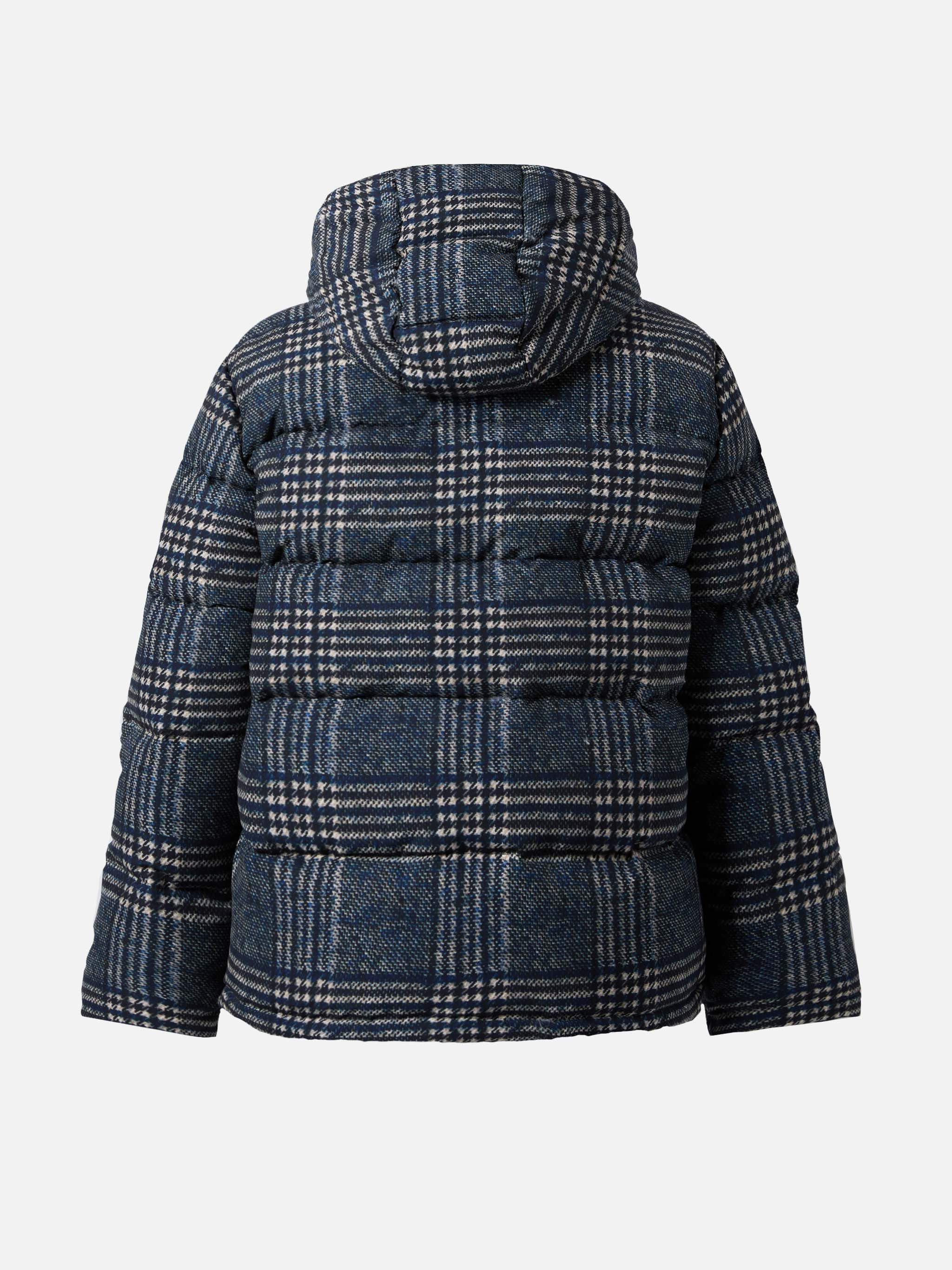 Hooded down padded jacket Young with Prince of Wales print - Image 3