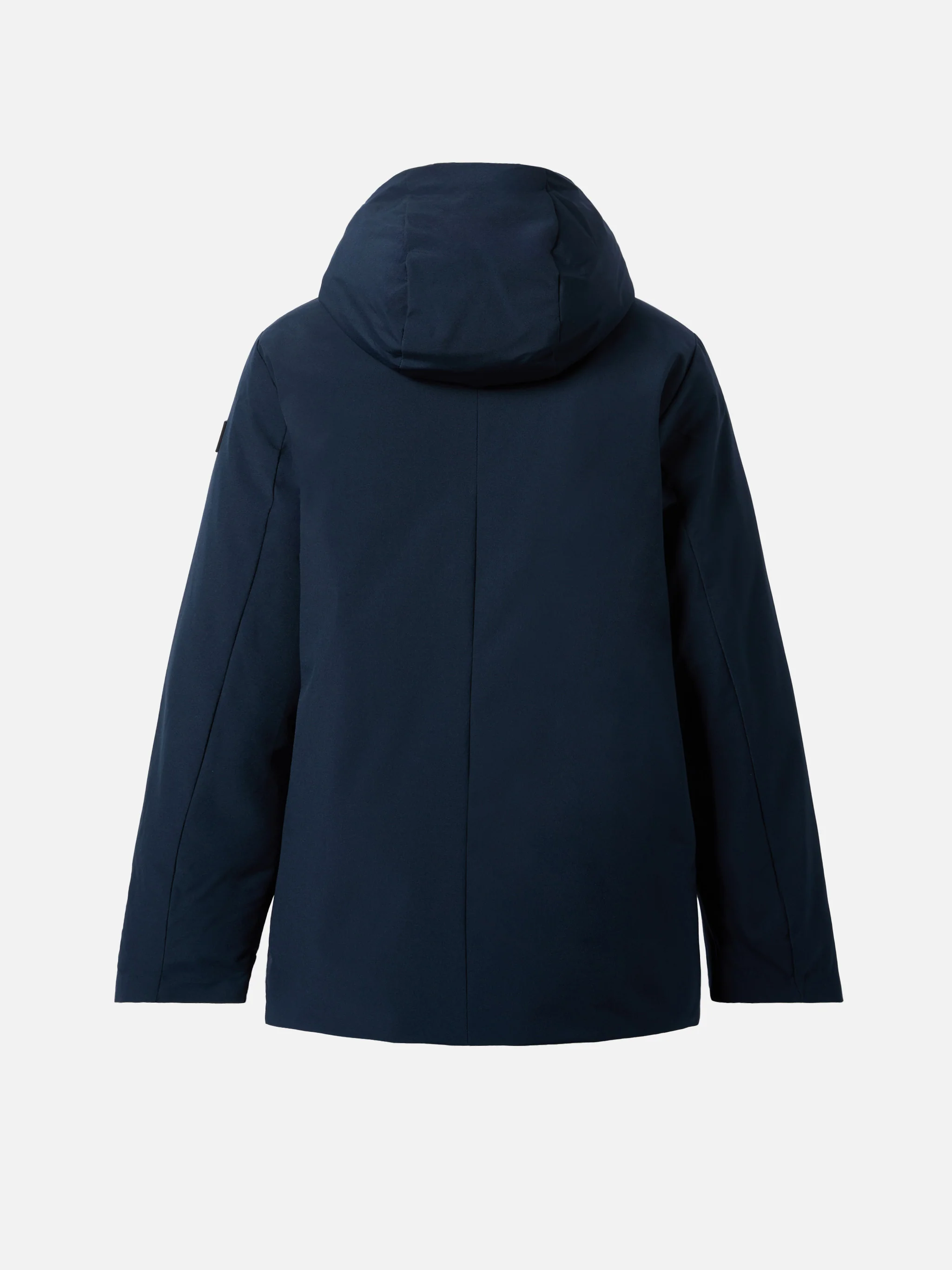 Hooded navy blue parka jacket Voyager Jr with tartan lining - Image 3