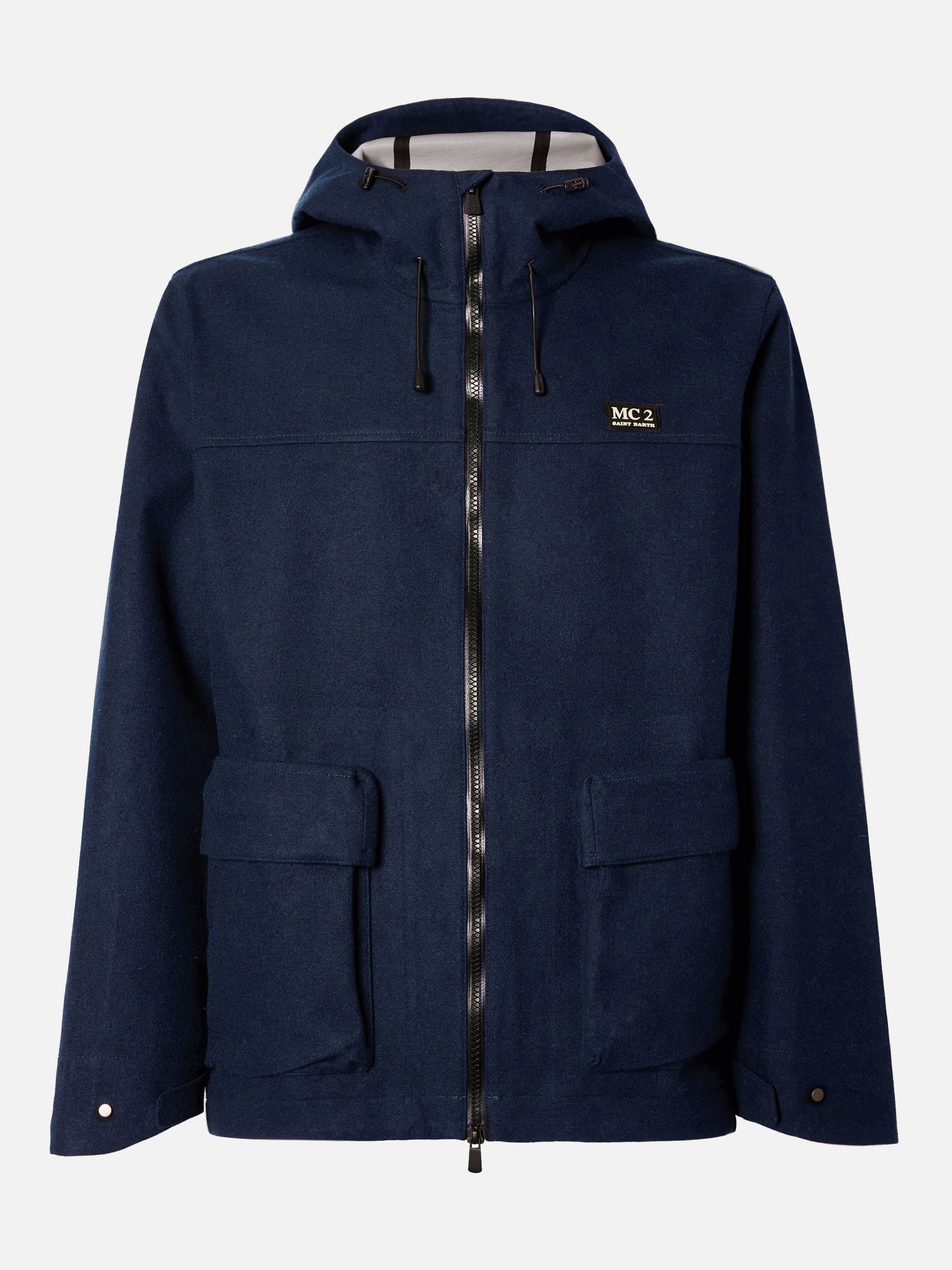 Hooded navy blue windbreaker jacket Kauris - Image 6