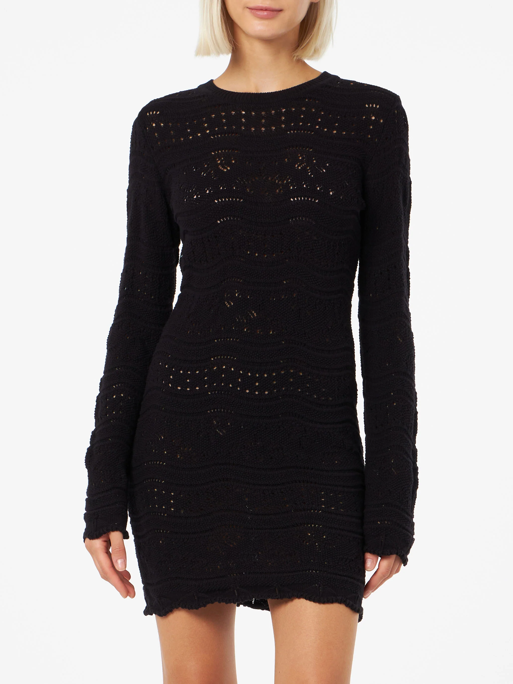Imany black cotton knit dress
