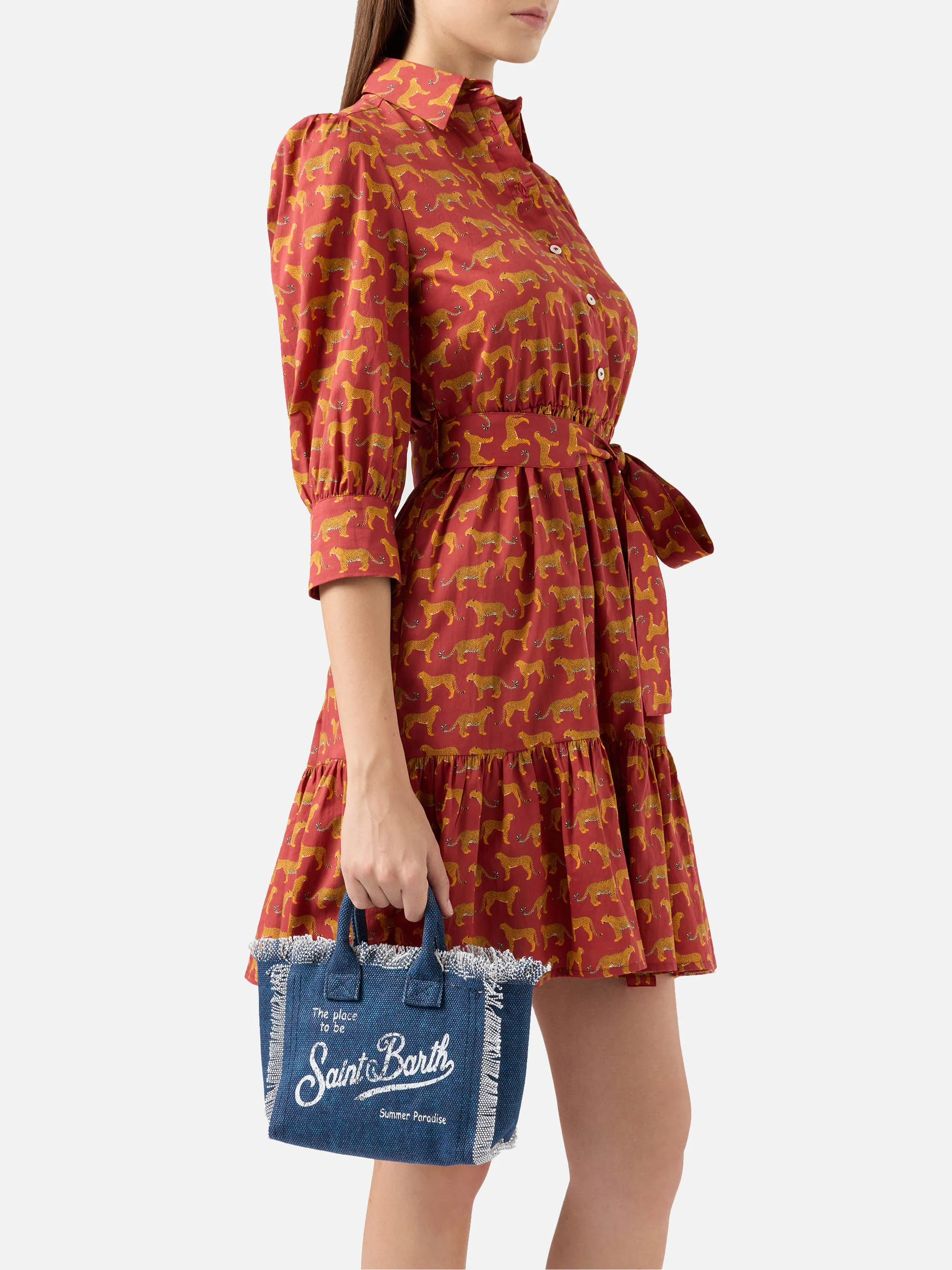 Indigo cotton canvas Mini Vanity bag - Image 4