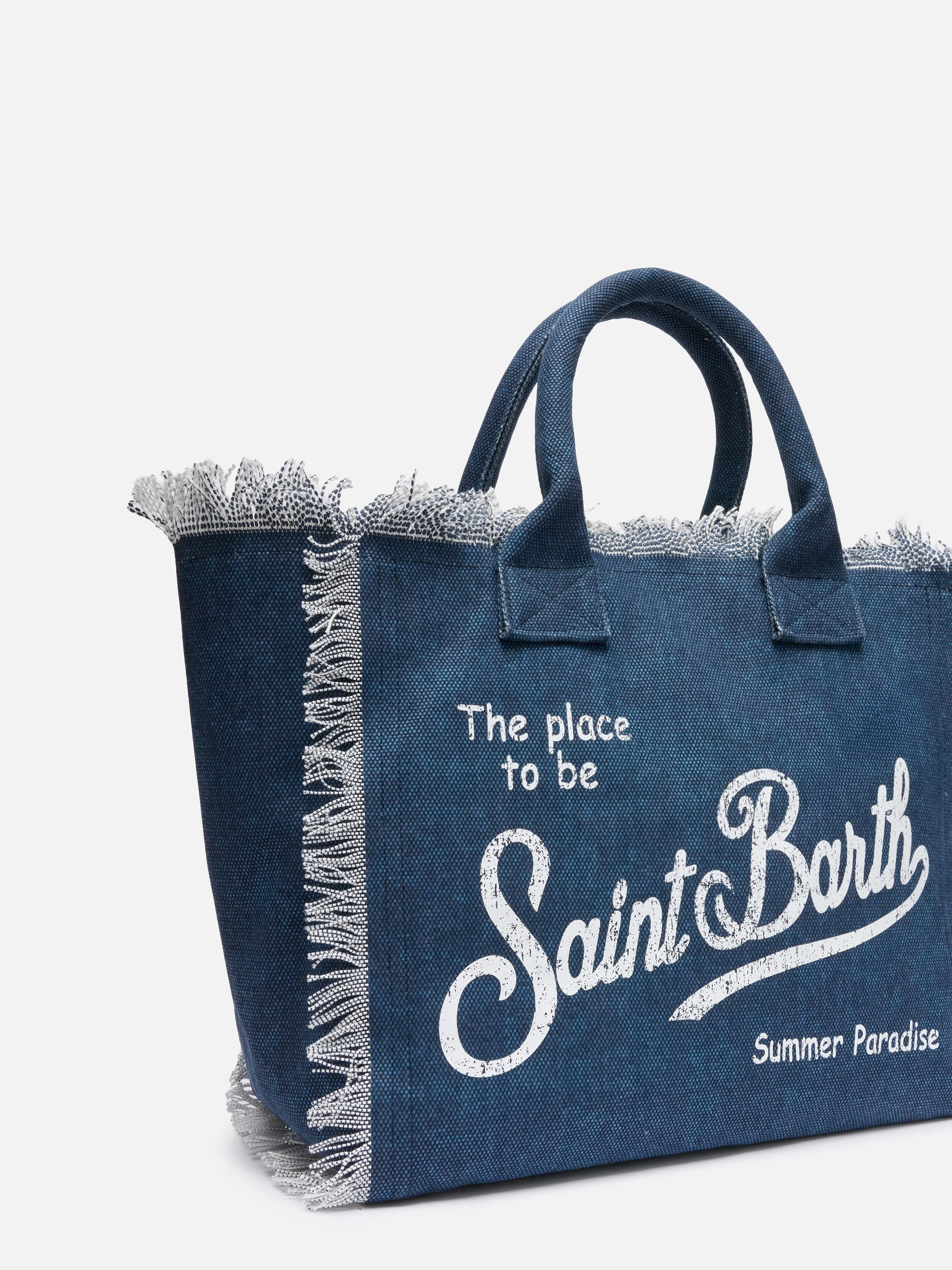 Indigo cotton canvas Vanity tote bag - Image 3