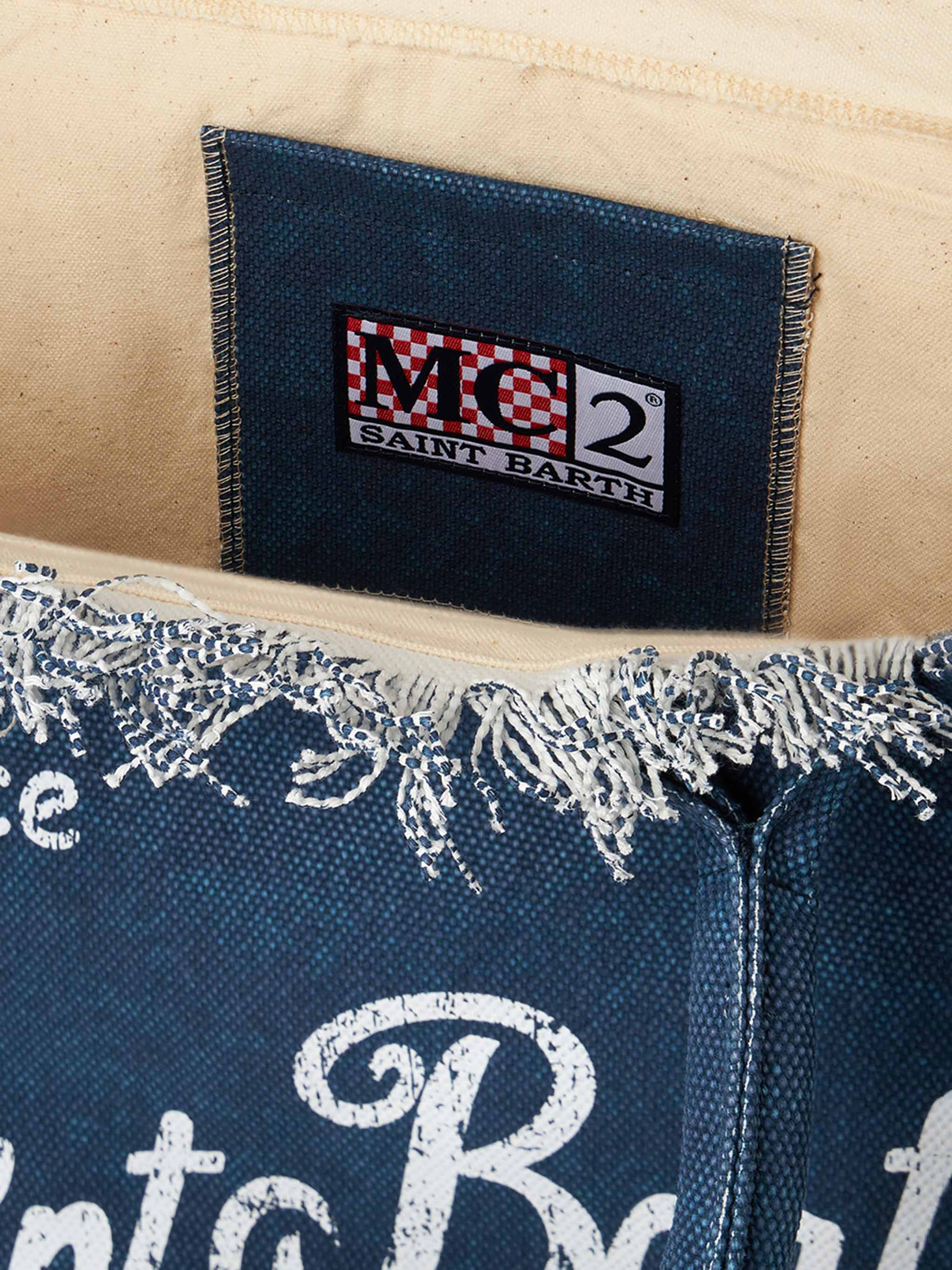 Indigo cotton canvas Vanity tote bag - Image 4