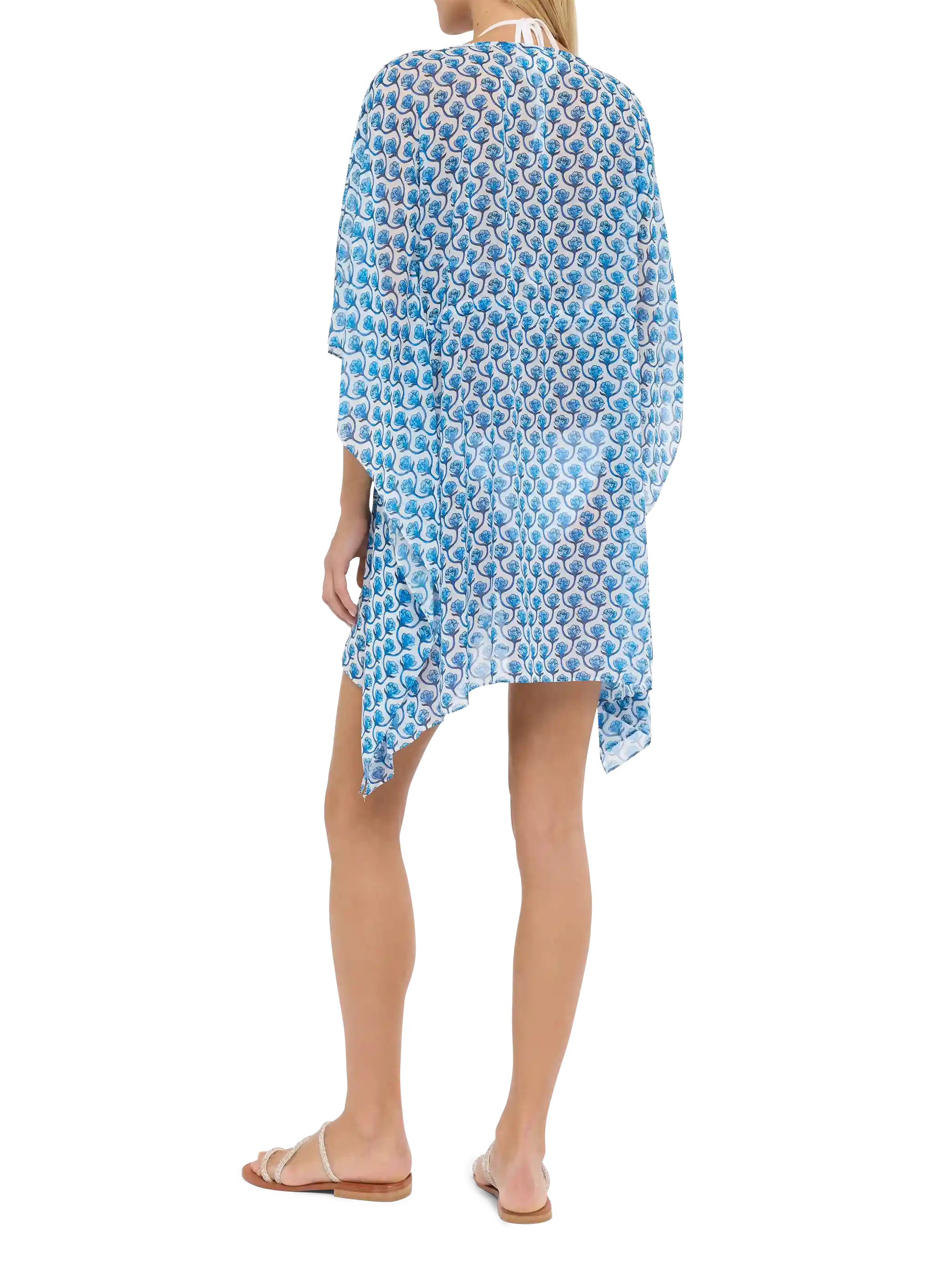 Iria cotton silk kaftan with floral print - Image 4