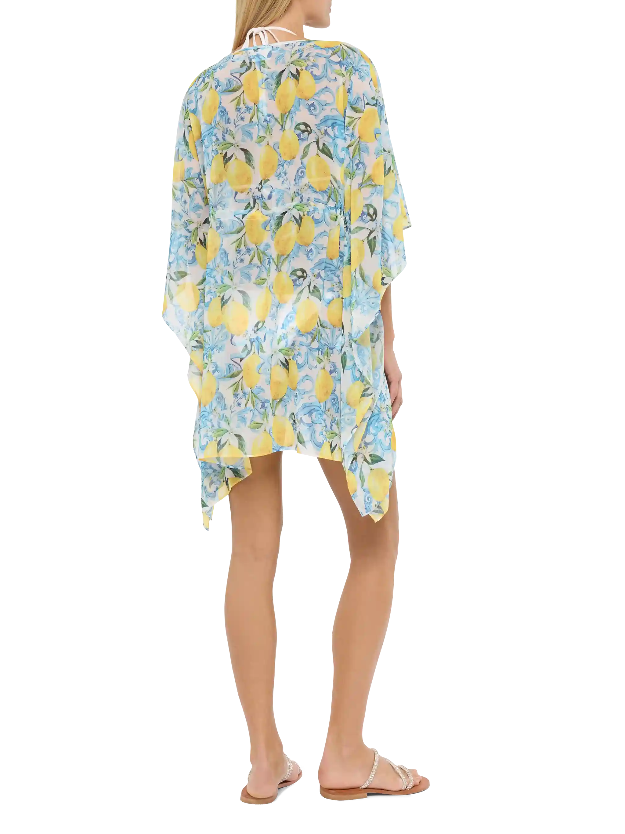 Iria cotton silk kaftan with majolica print - Image 4