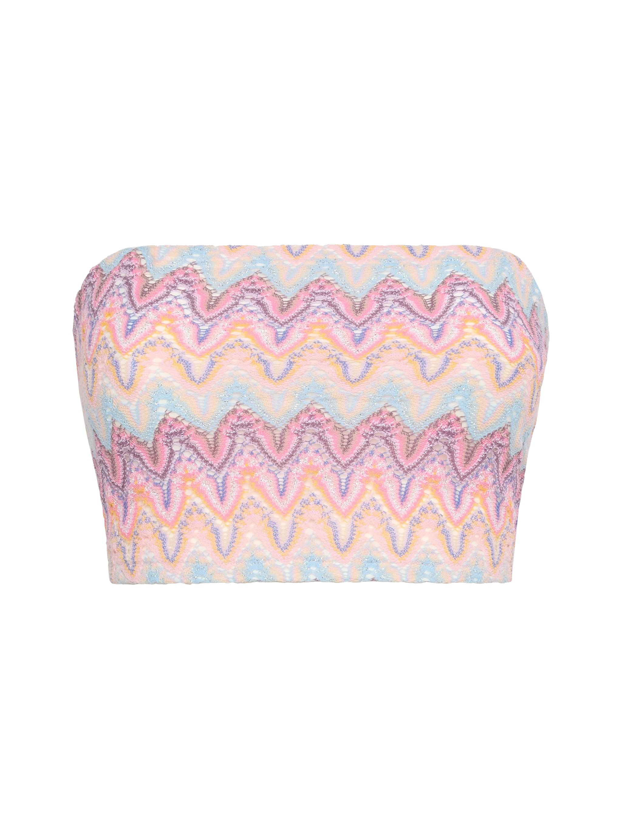 Jaclyn strapless bandeau top with chevron pattern - Image 2