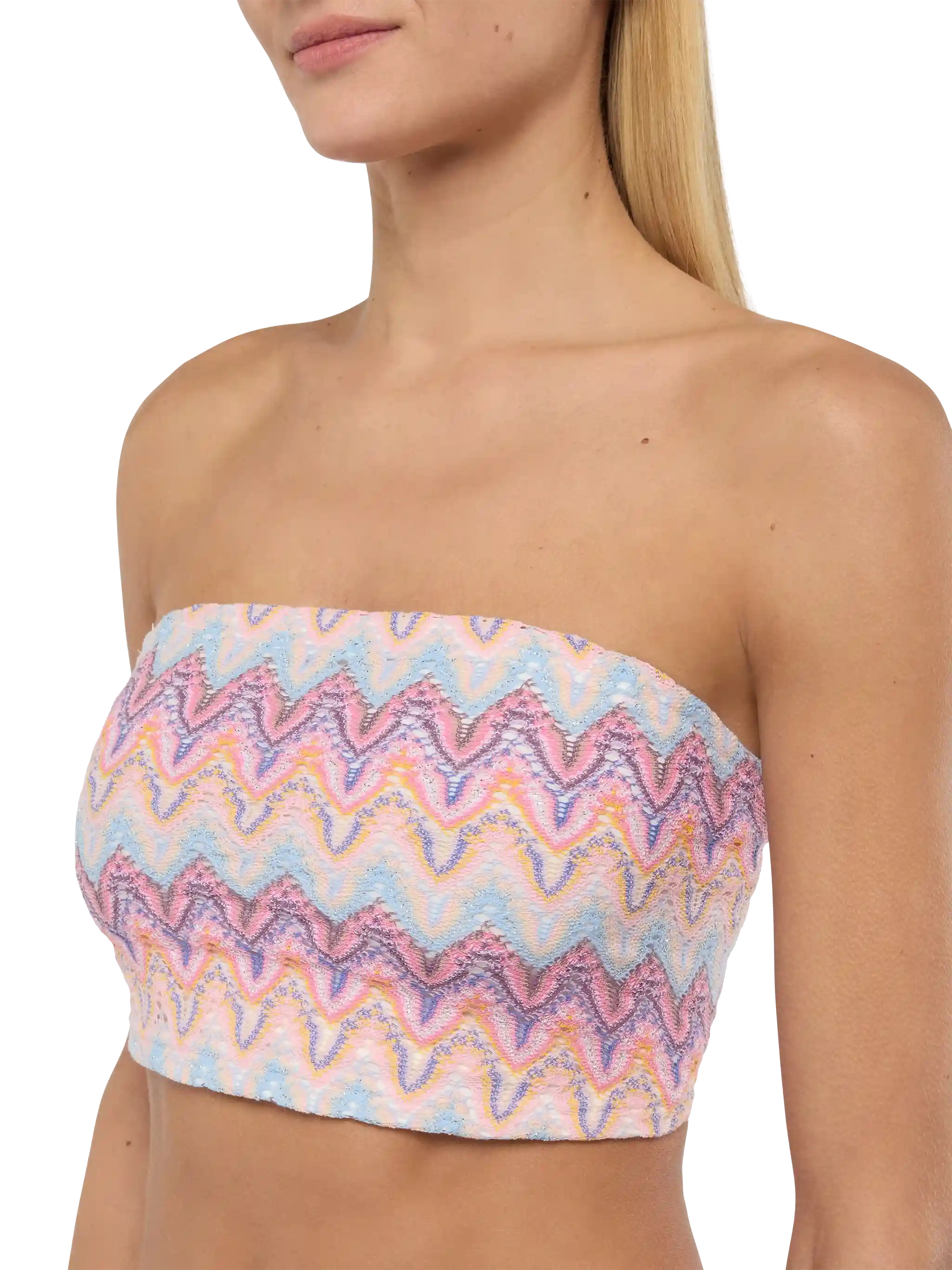 Jaclyn strapless bandeau top with chevron pattern - Image 3