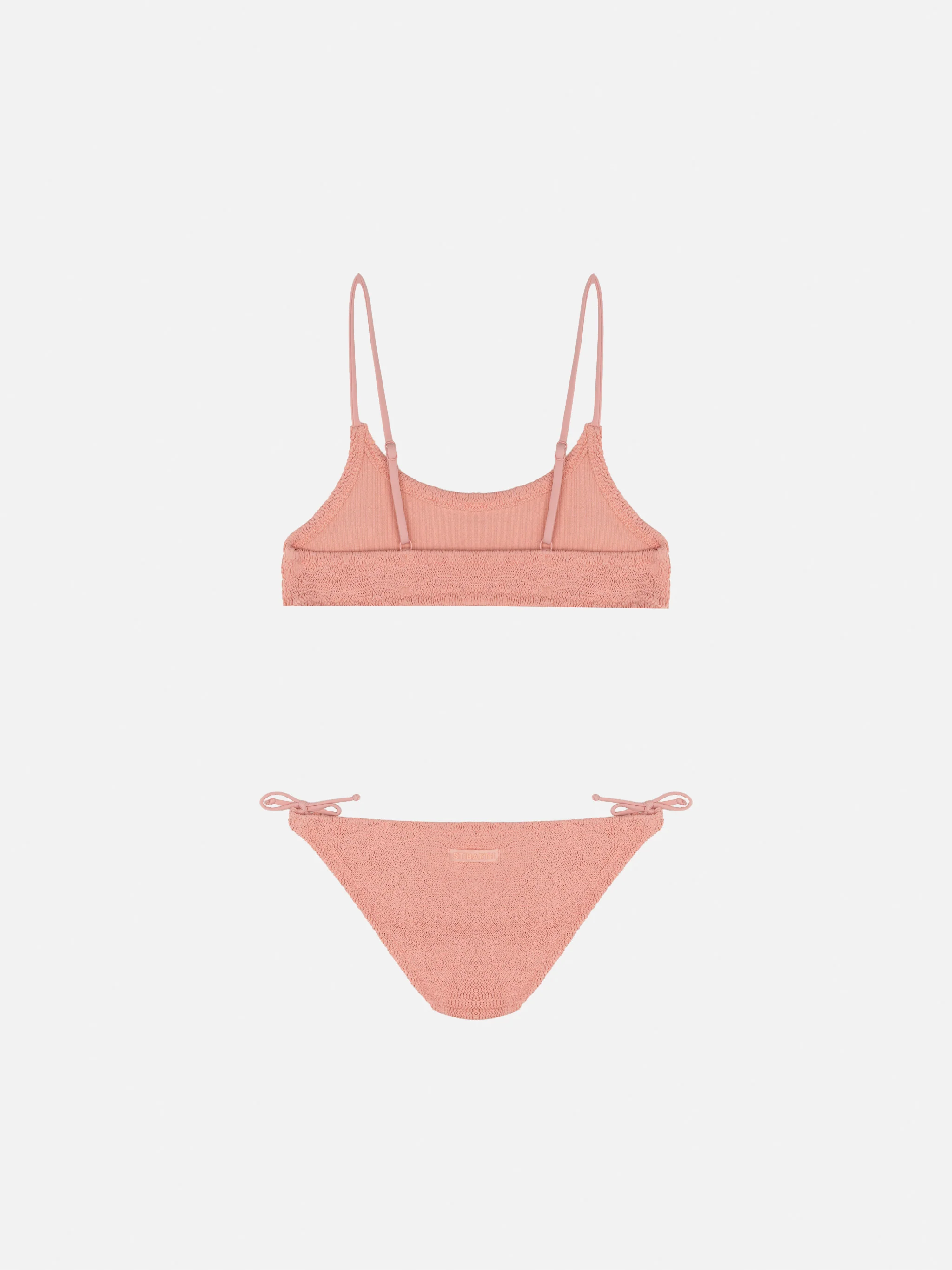 Jaiden pink crinkle bralette bikini - Image 2