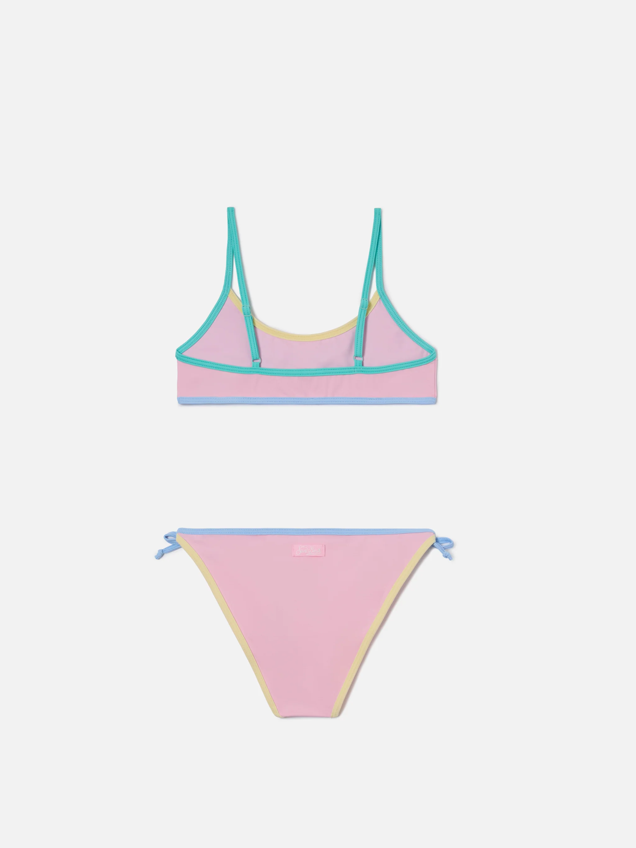 Jaiden String pink bikini with multicolor terry effect patch - Image 2