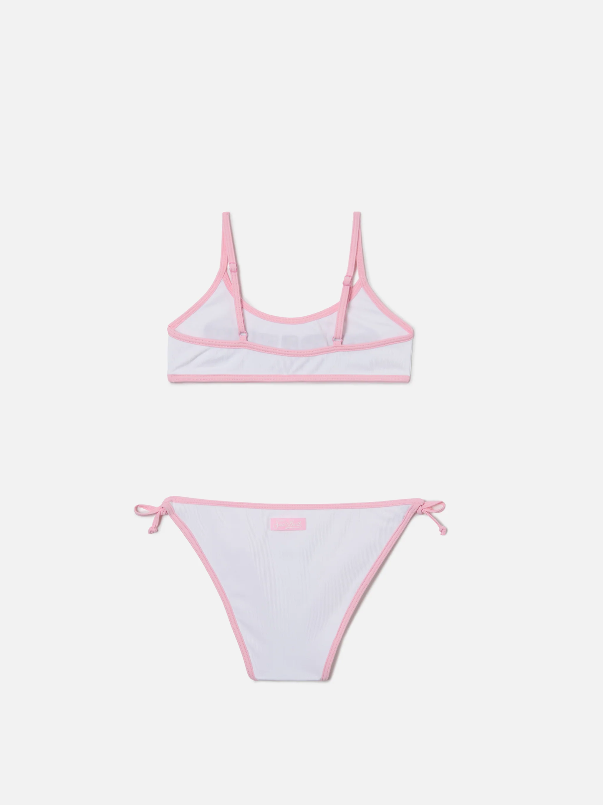 Jaiden String white bikini with animal print terry effect patch - Image 2