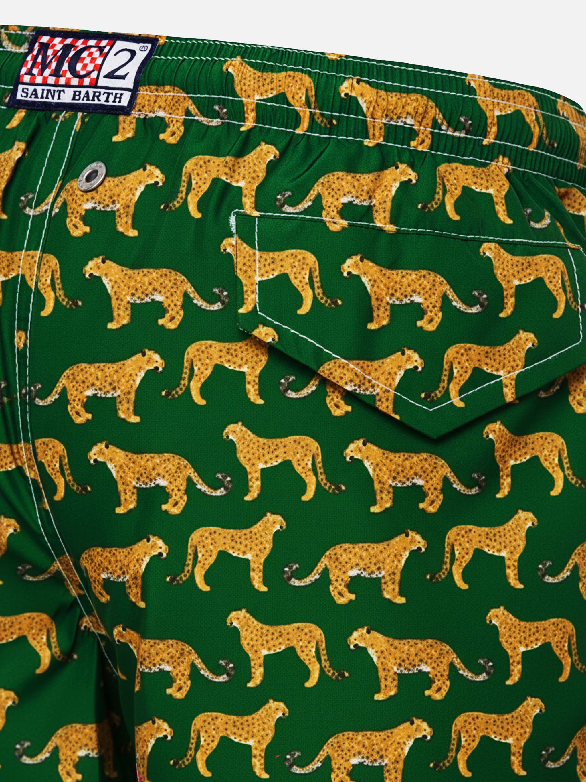 Jean Lighting 70 lightweight swim shorts with cheeta print - Image 3