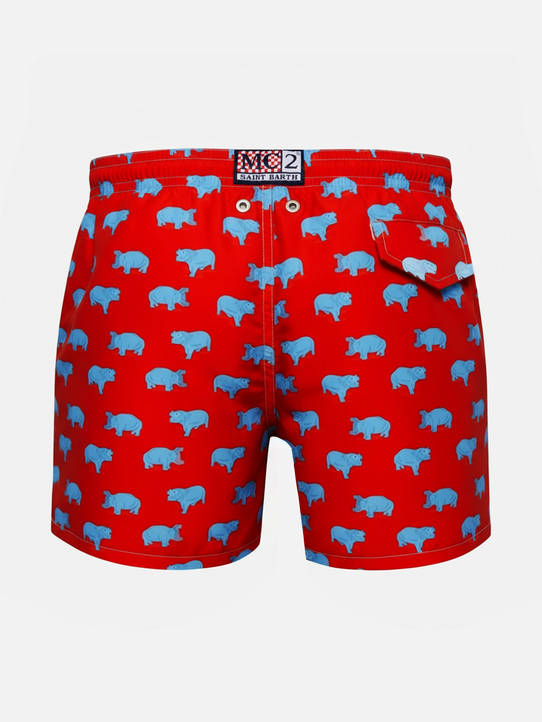 Jean Lighting 70 lightweight swim shorts with hippo print - Image 2