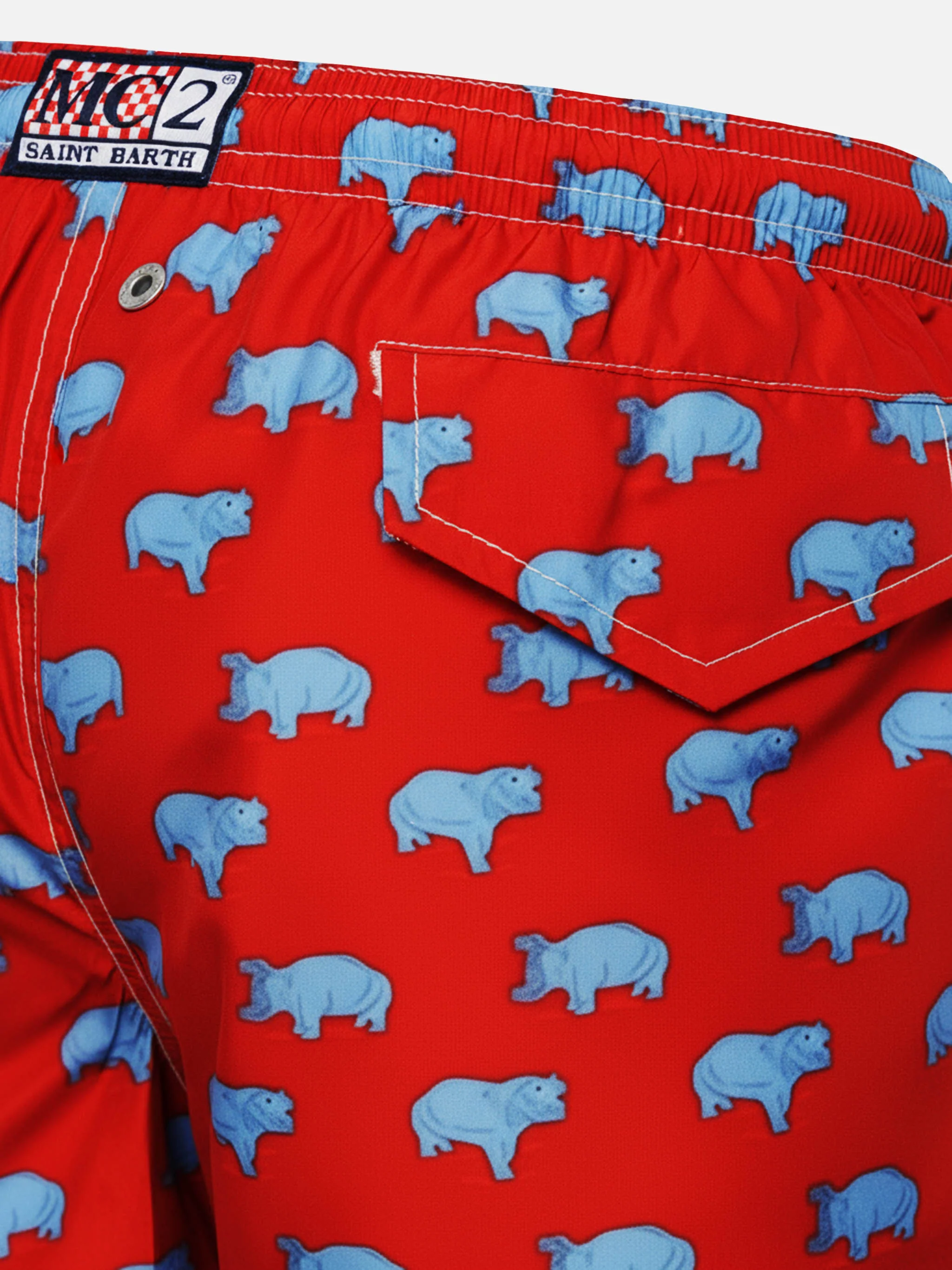 Jean Lighting 70 lightweight swim shorts with hippo print - Image 3