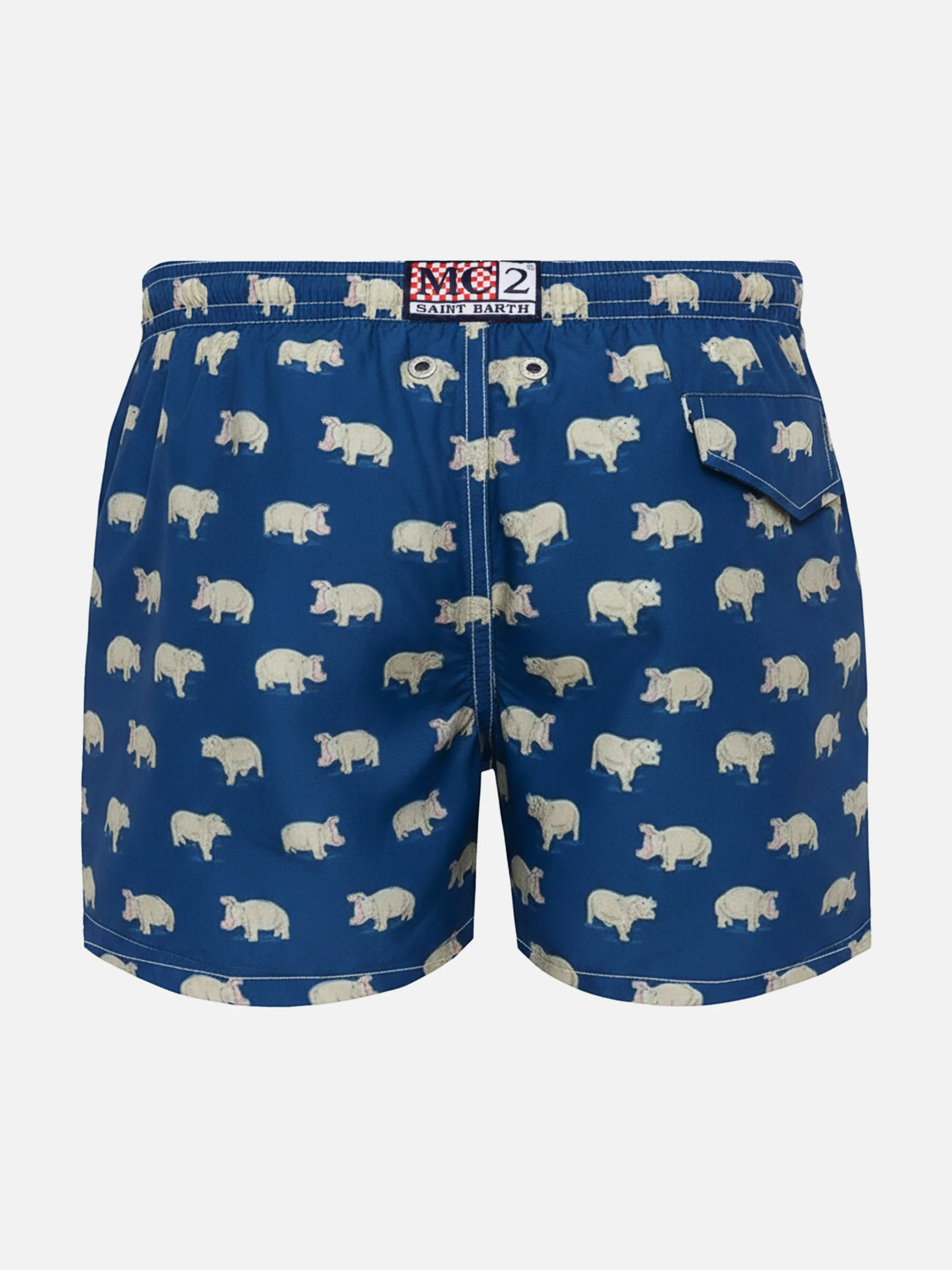 Jean Lighting 70 lightweight swim shorts with hippo print - Image 2