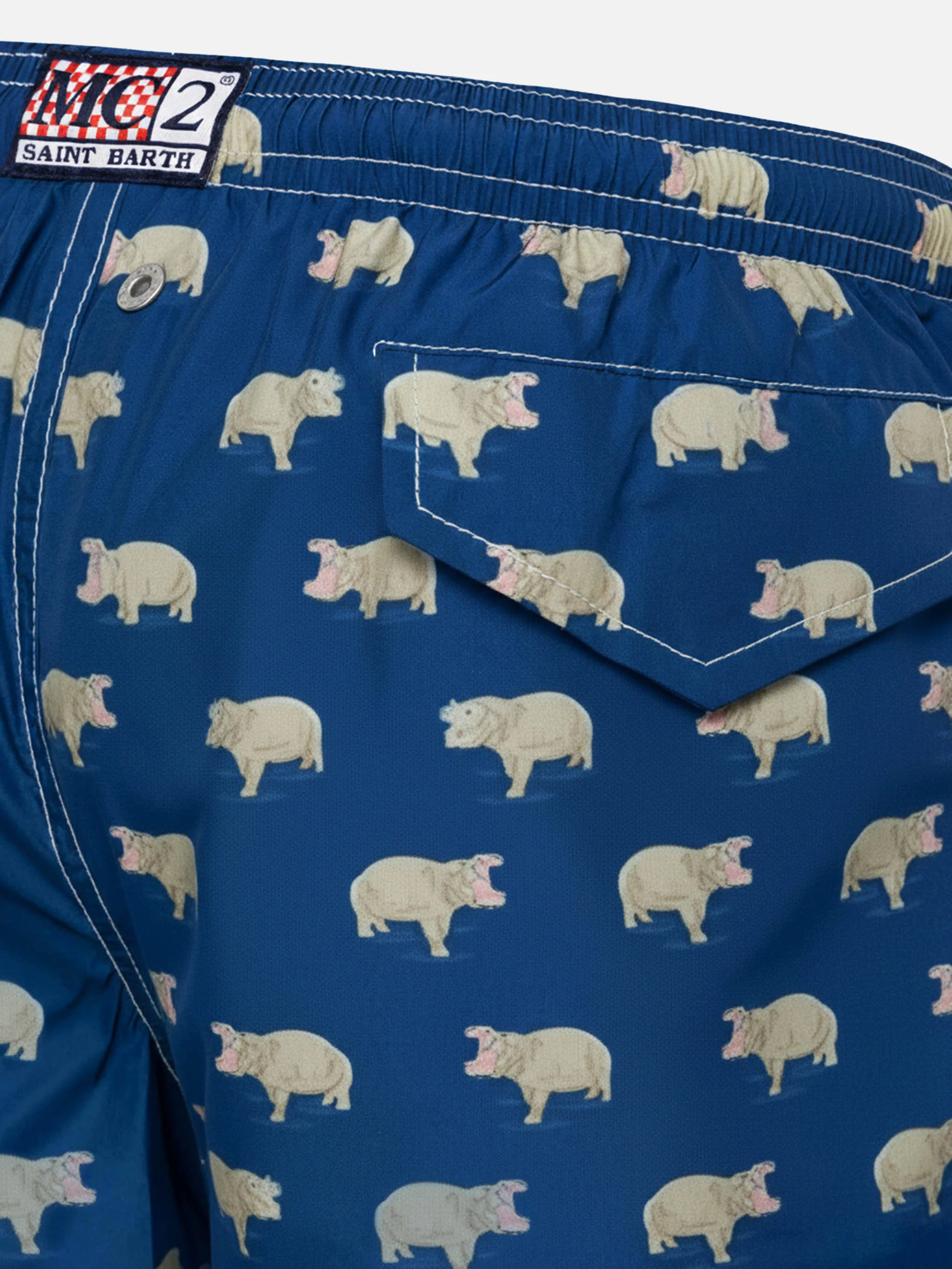 Jean Lighting 70 lightweight swim shorts with hippo print - Image 3