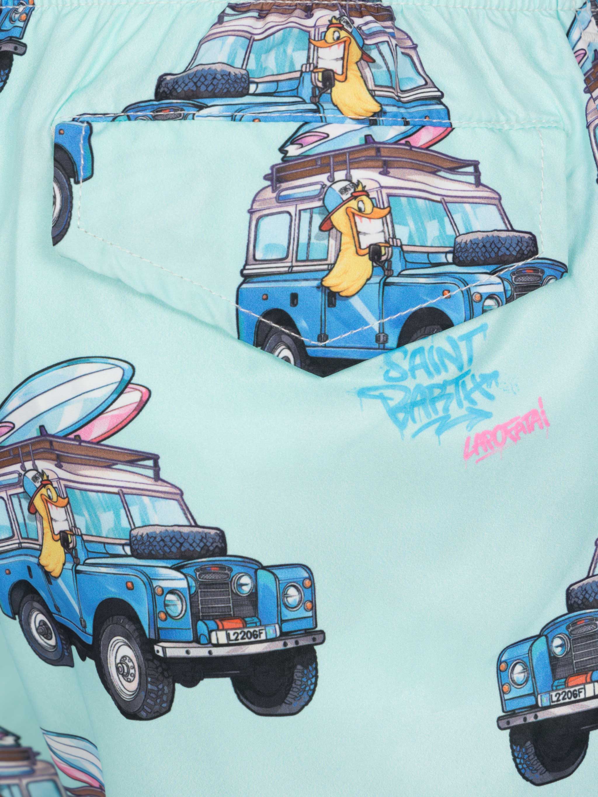 Jean Lighting lightweight fabric swim shorts with Cryptopuppets surfer print | CRYPTOPUPPETS SPECIAL EDITION - Image 3