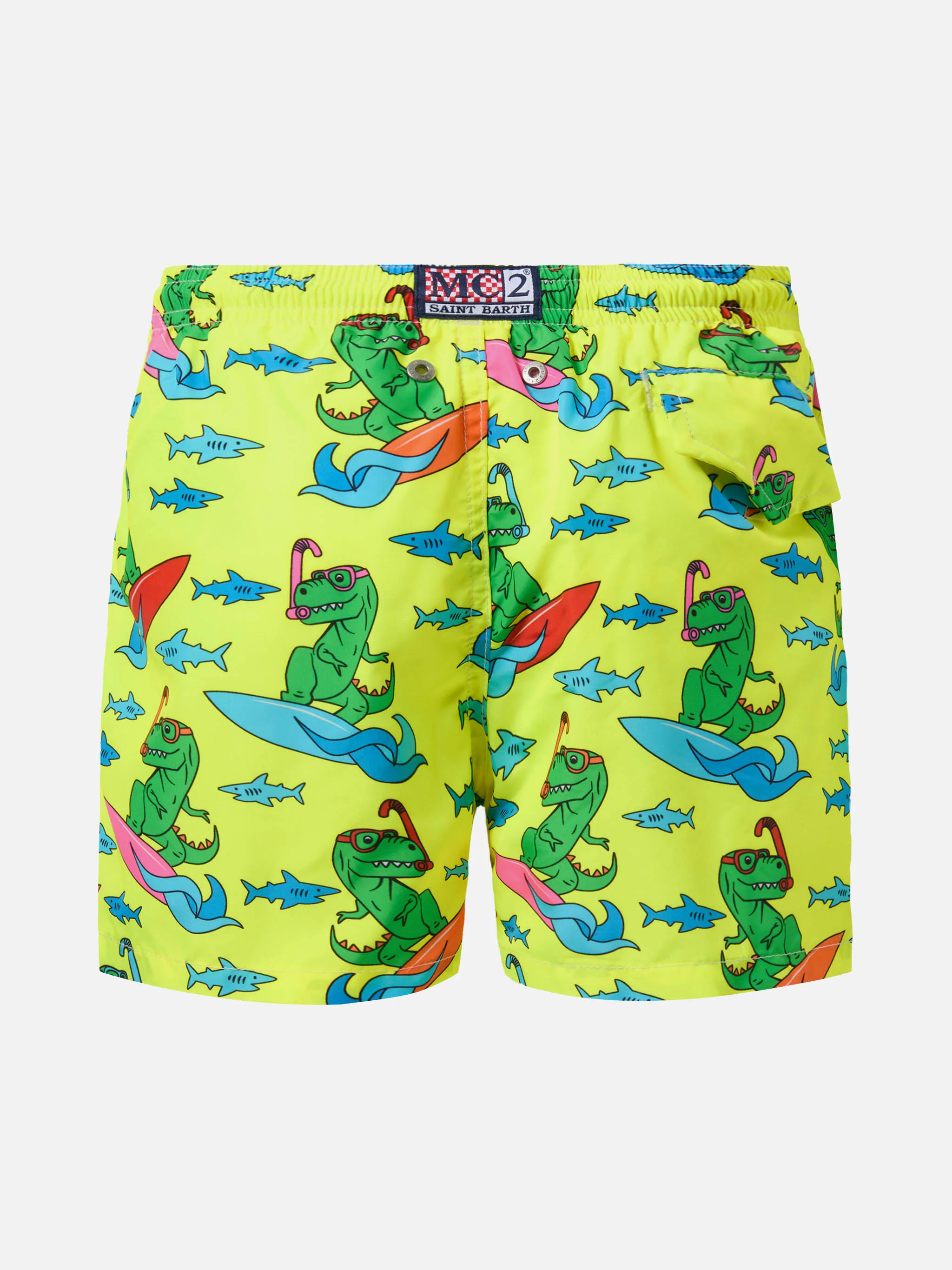 Jean Lighting lightweight fabric swim shorts with dino print - Image 2