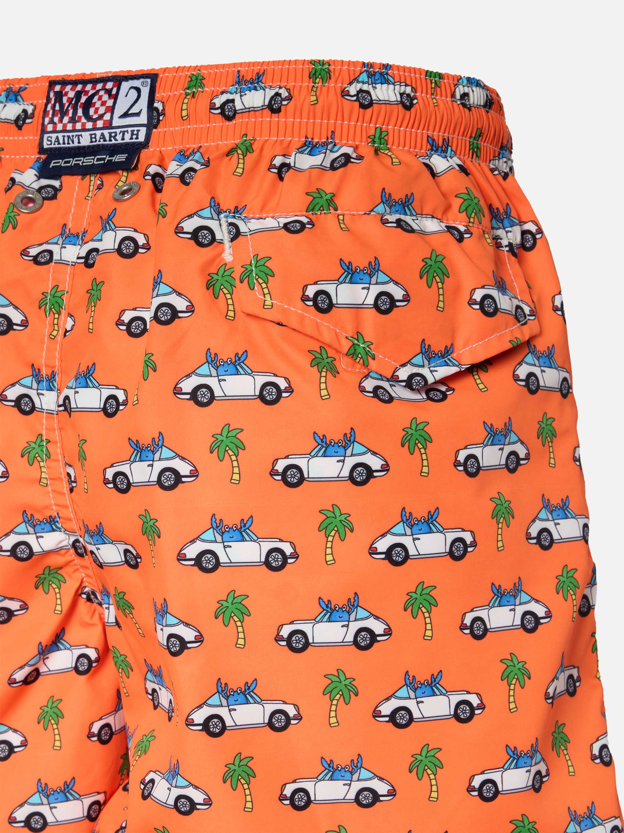 Jean Lighting lightweight fabric swim shorts with Porsche print | PORSCHE SPECIAL EDITION - Image 3