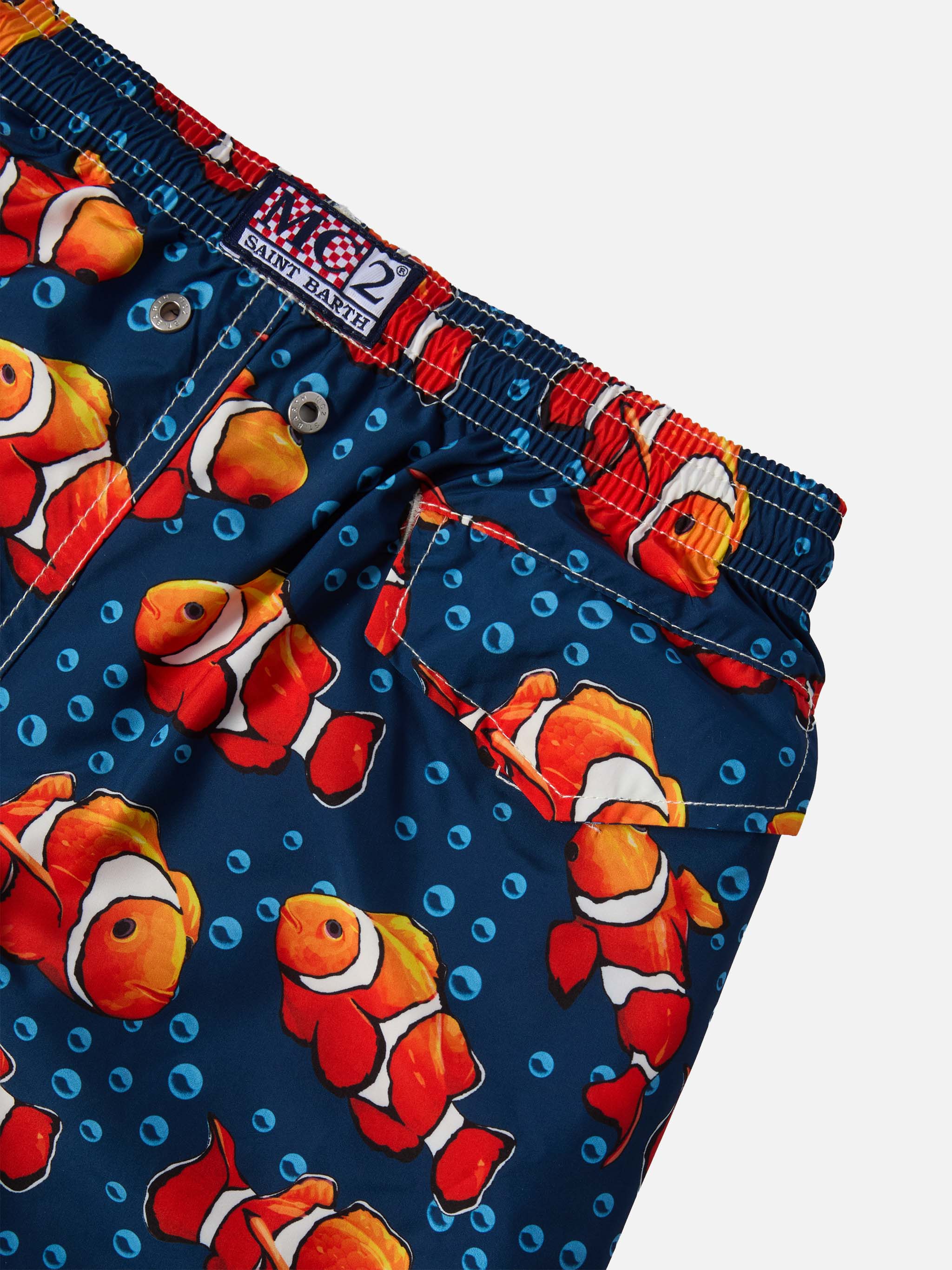 Jean Lighting lightweight fabric swim shorts with fish print - Image 3